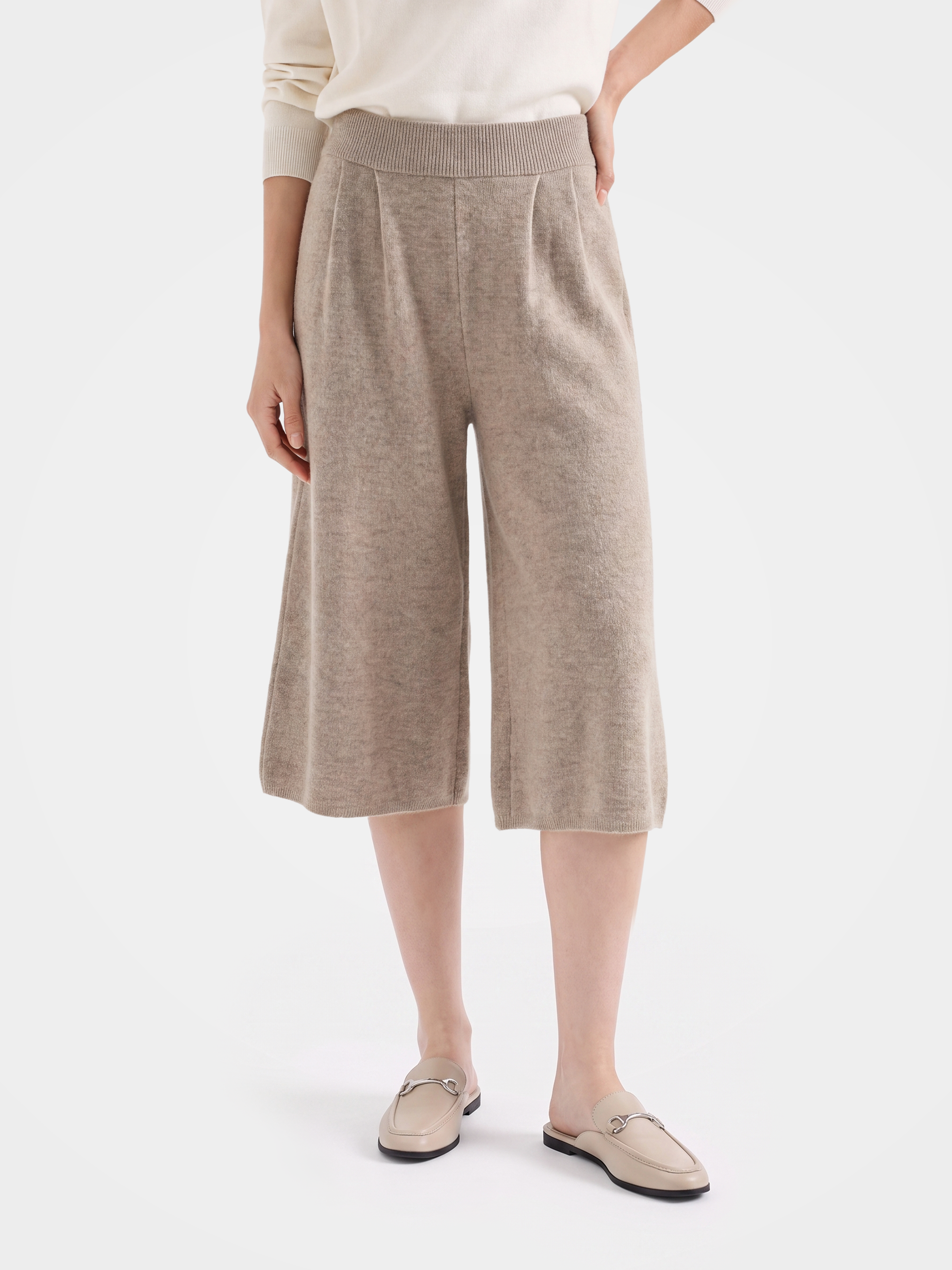 100% Mongolian Cashmere Cropped Sweater Pants