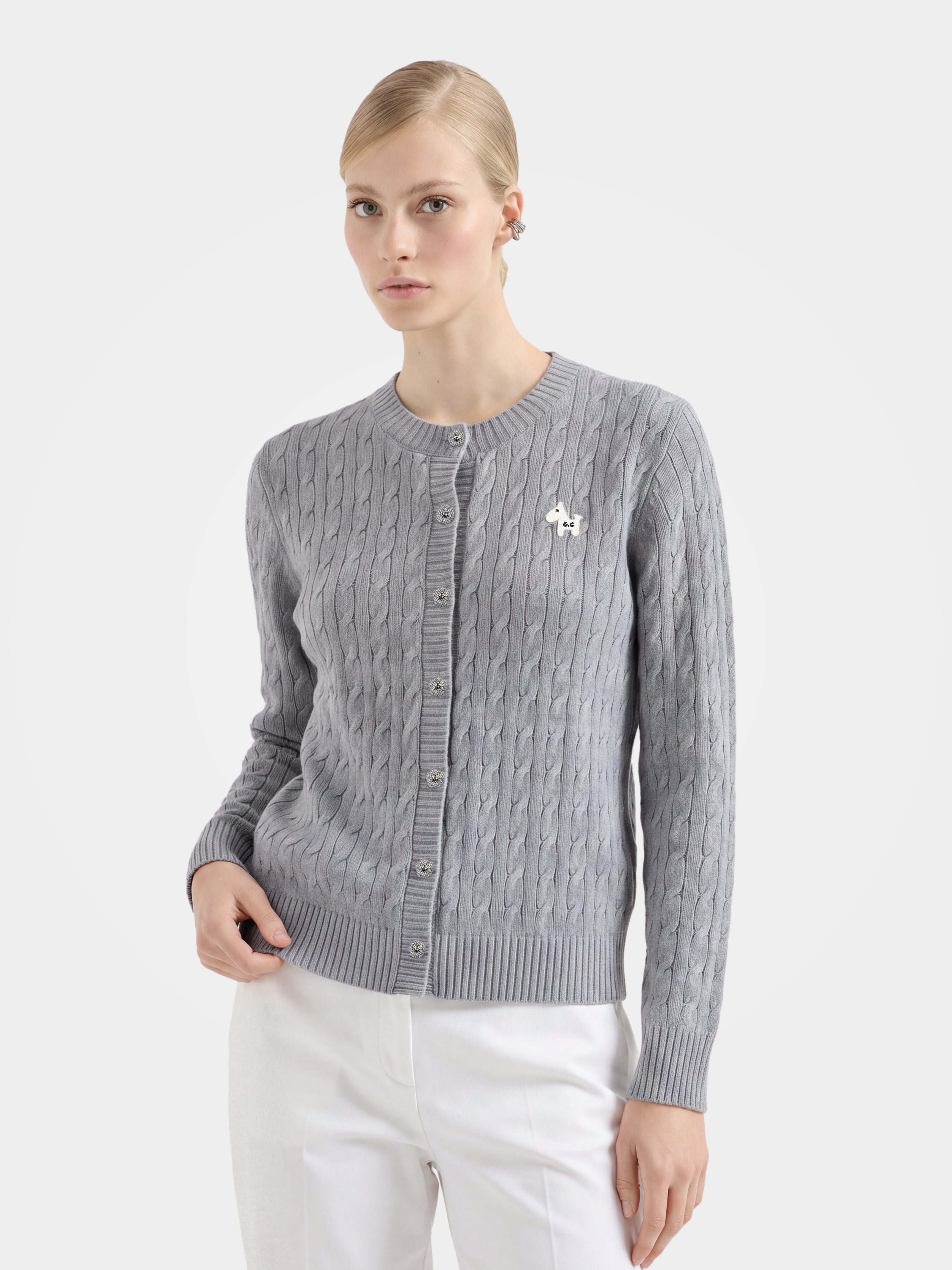 100% Mongolian Cashmere Fall & Winter Cable Cardigan