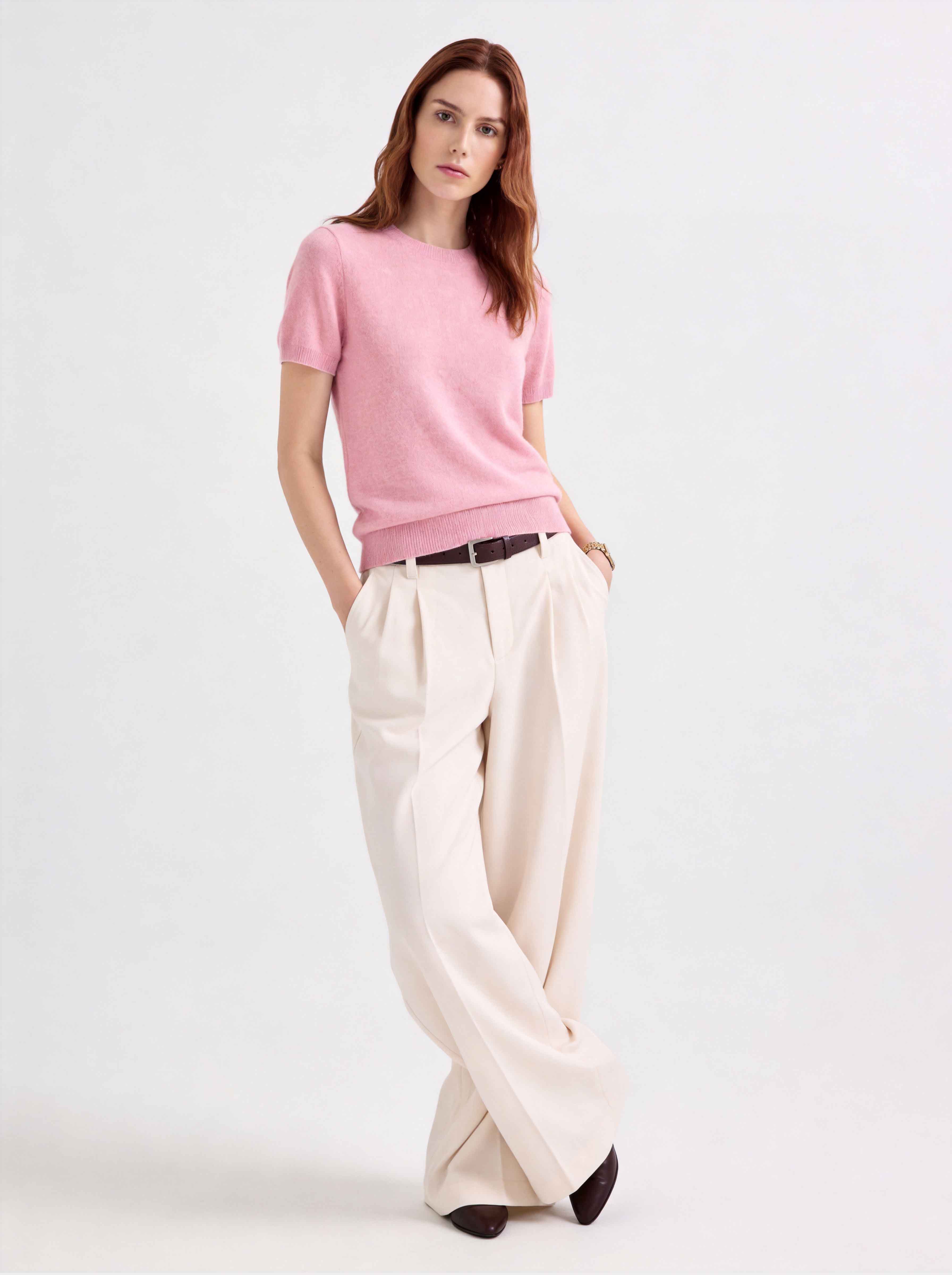 Superfine Grade-A 100% Cashmere Lightweight Breathable Knit Top