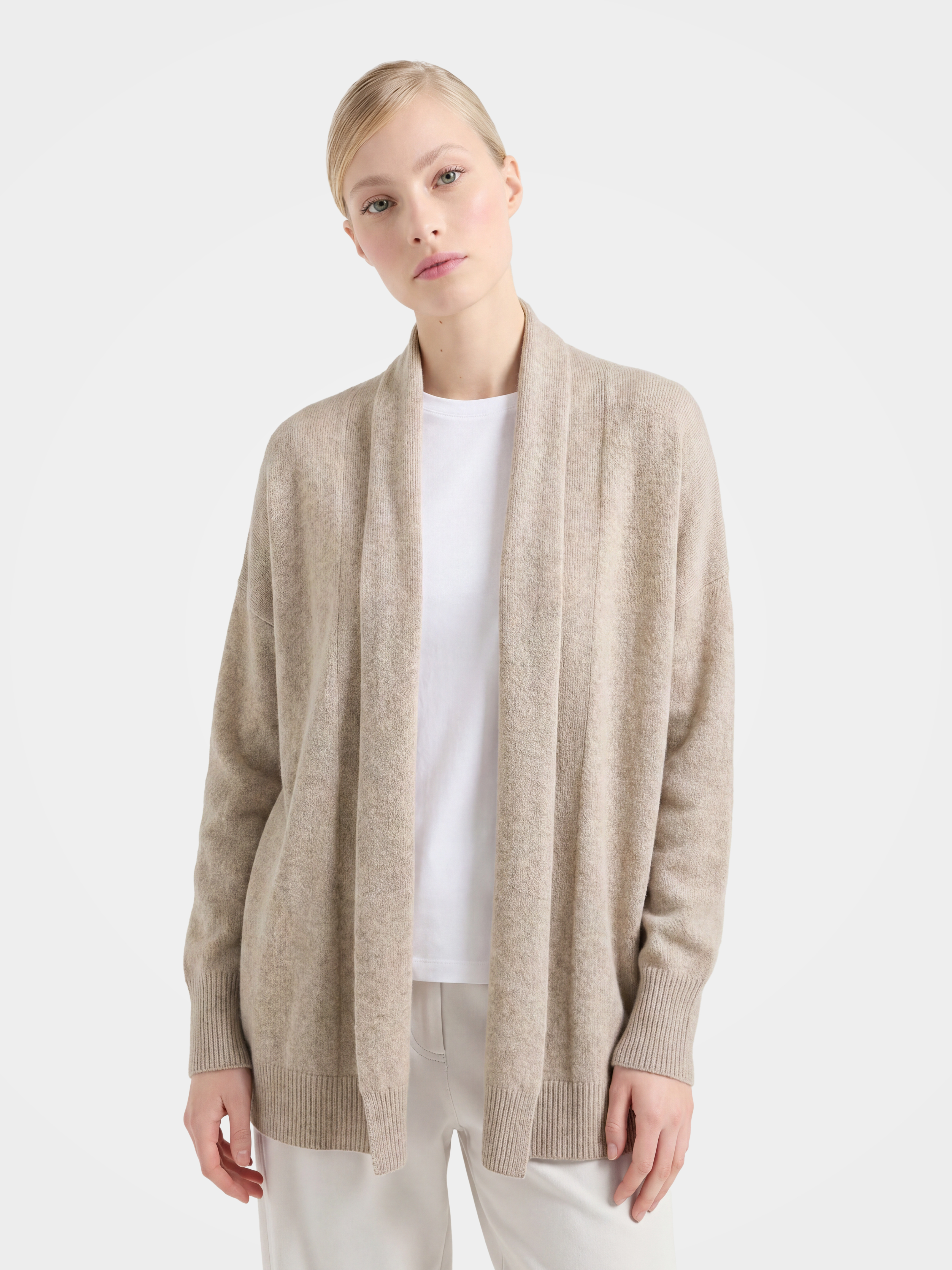 100% Mongolian Cashmere Cable Knit Cardigan Sweater