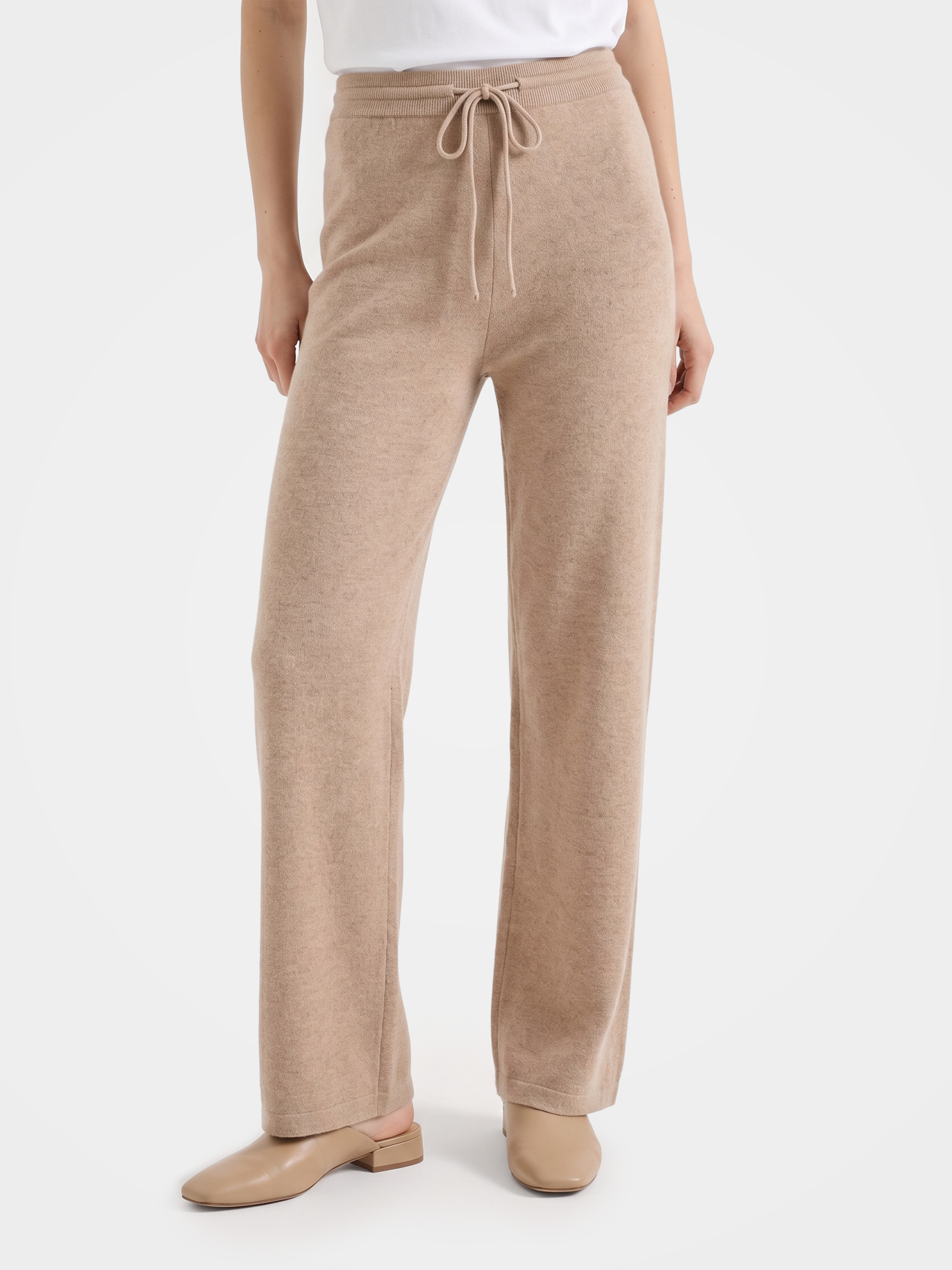 Pre-Order | 100% Cashmere Straight Leg Pants Drawstring Pants