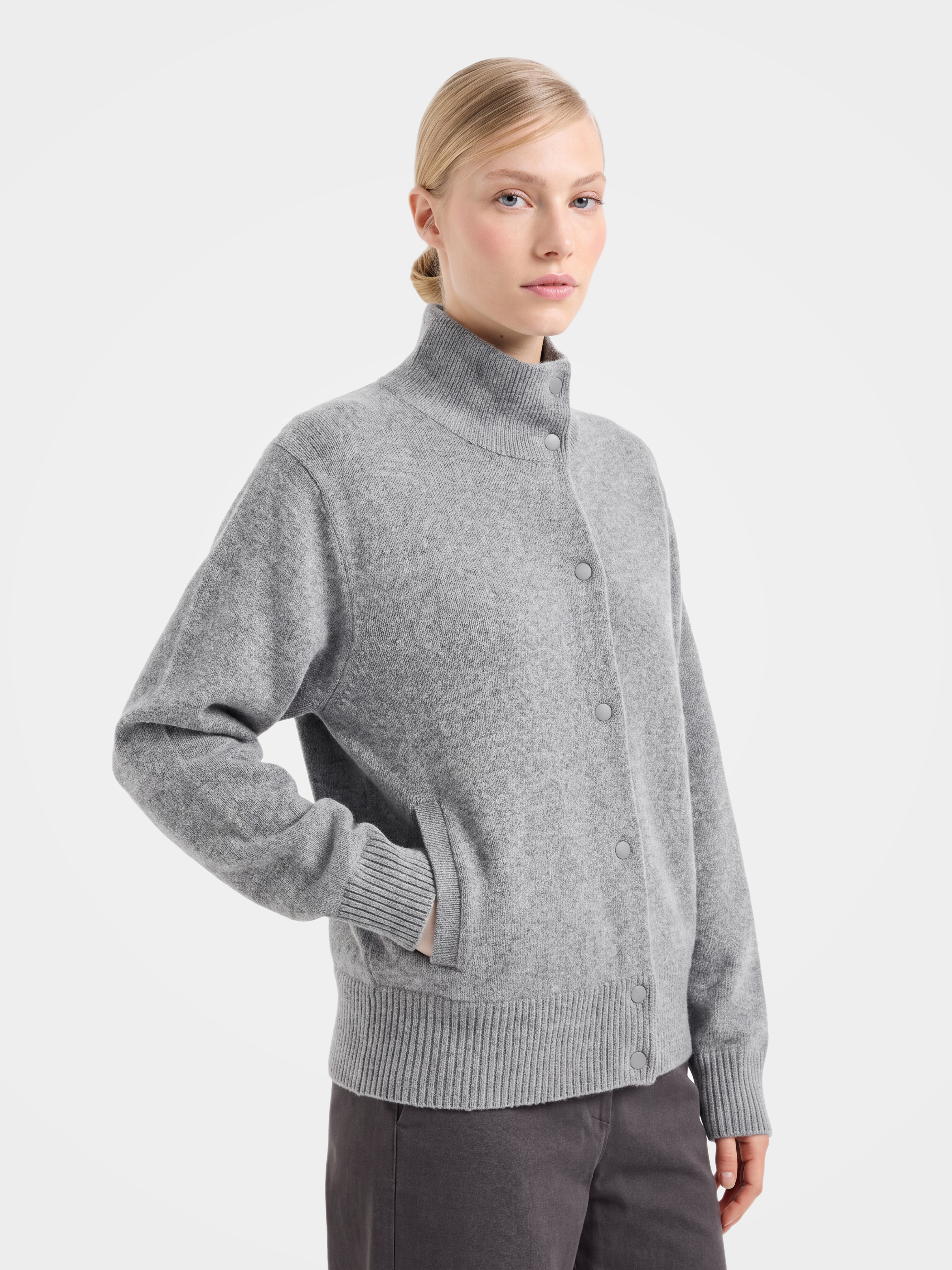 Pre-Order | 100% Wool Turtleneck Sweater Soft Relaxed Fit Knit Cardigan (10-14 Business Days)