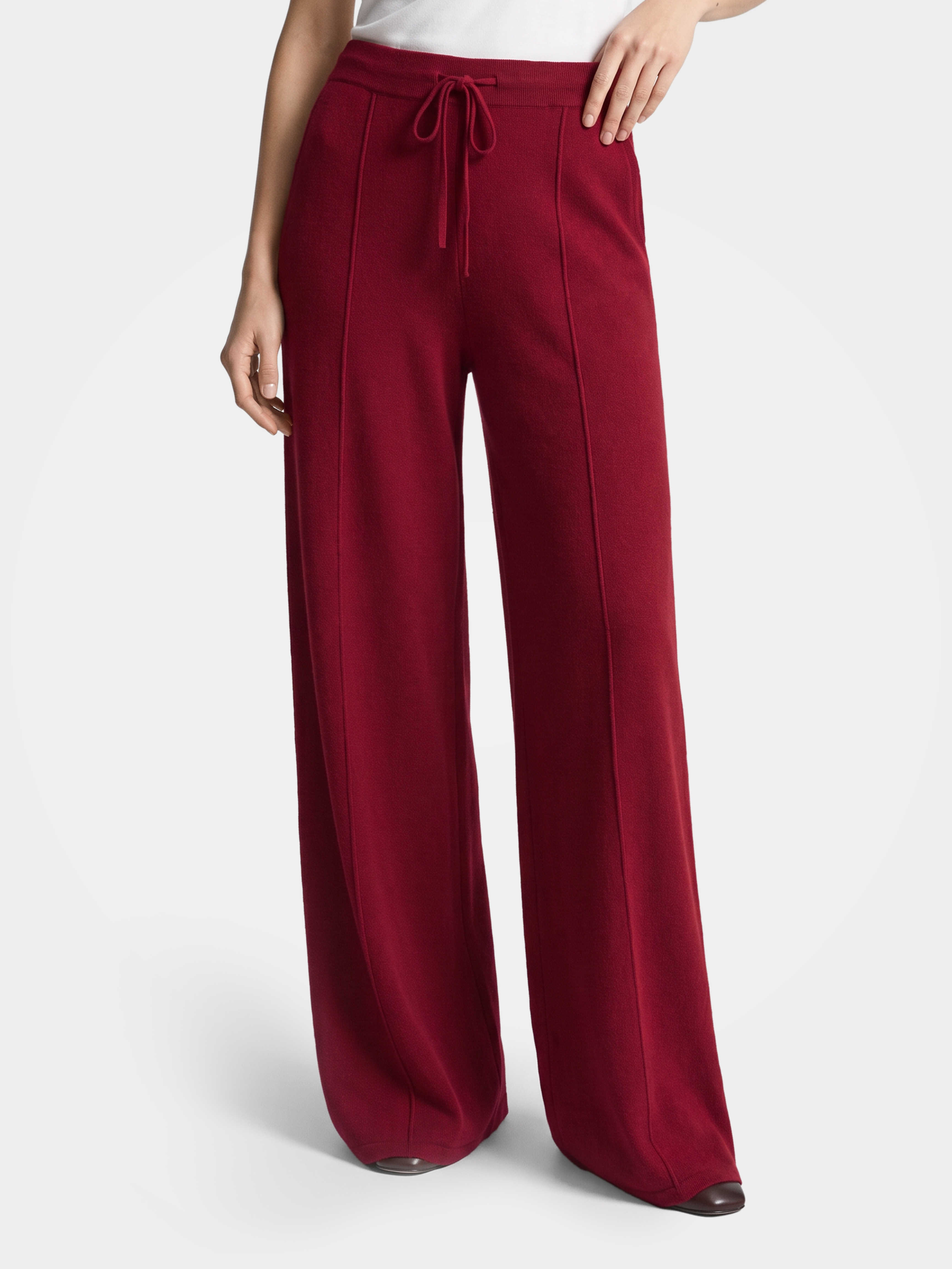 Pre-Order | 100% Cashmere Straight Leg Pants Drawstring Pants (10-14 Business Days)