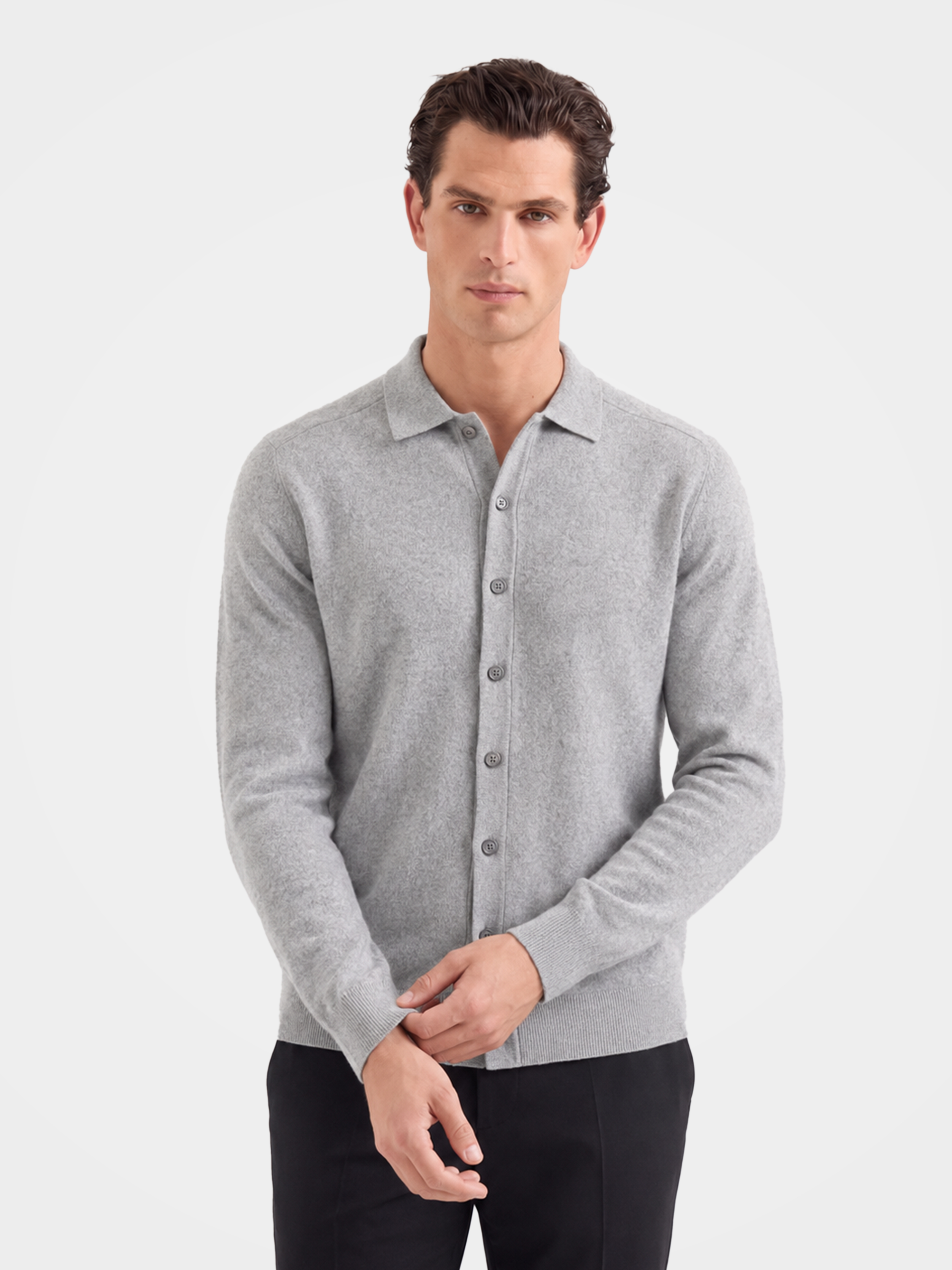 Men’s 100% Organic Cashmere Shirt Sweater Pullover