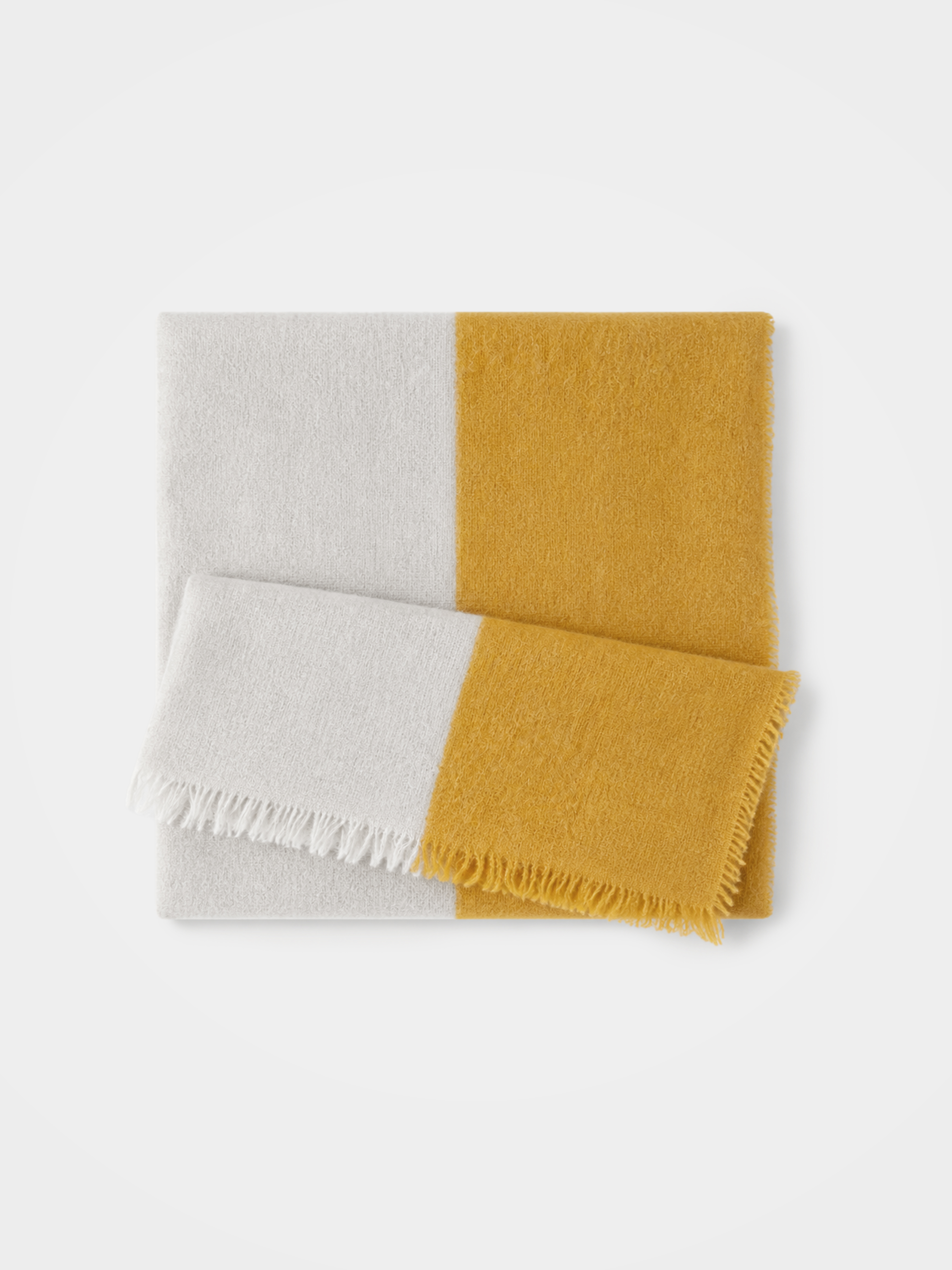 100% Cashmere Luxury Reversible Two-Tone Fringed Scarf