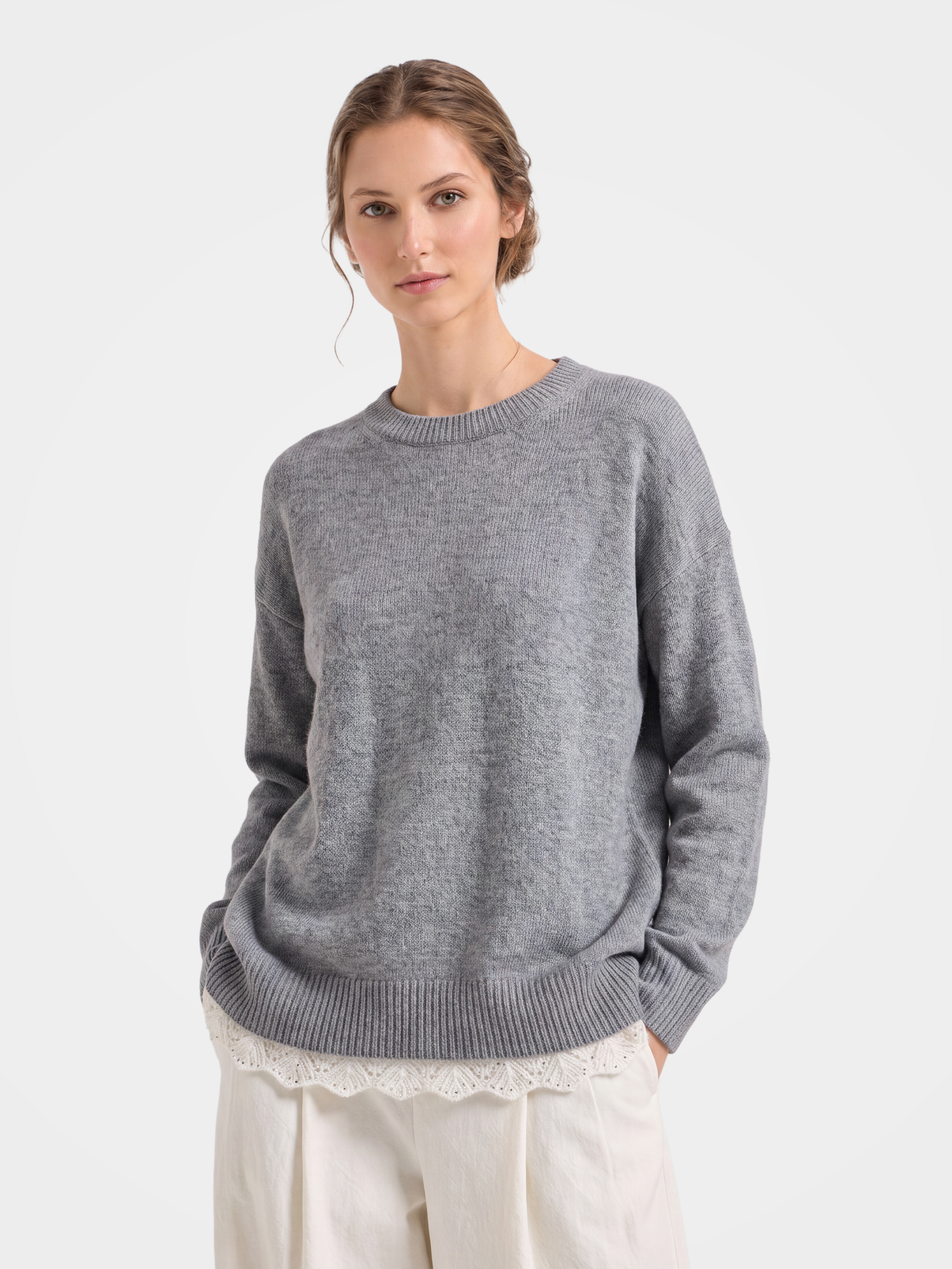 100% Cashmere Relaxed Crew Neck Sweater