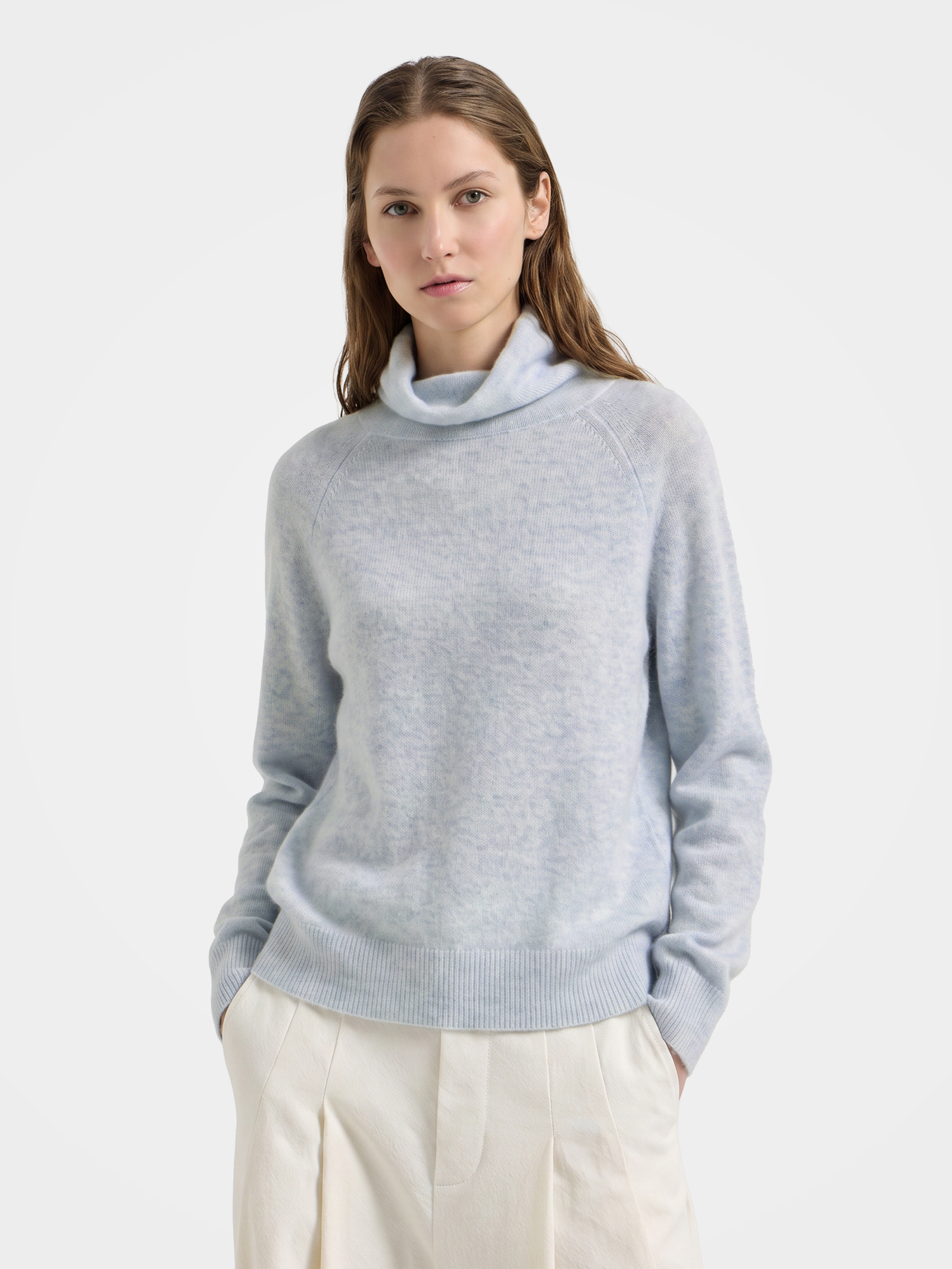 Soft Cashmere Silk Blend Turtleneck Sweater Long Sleeve Knit Pullover