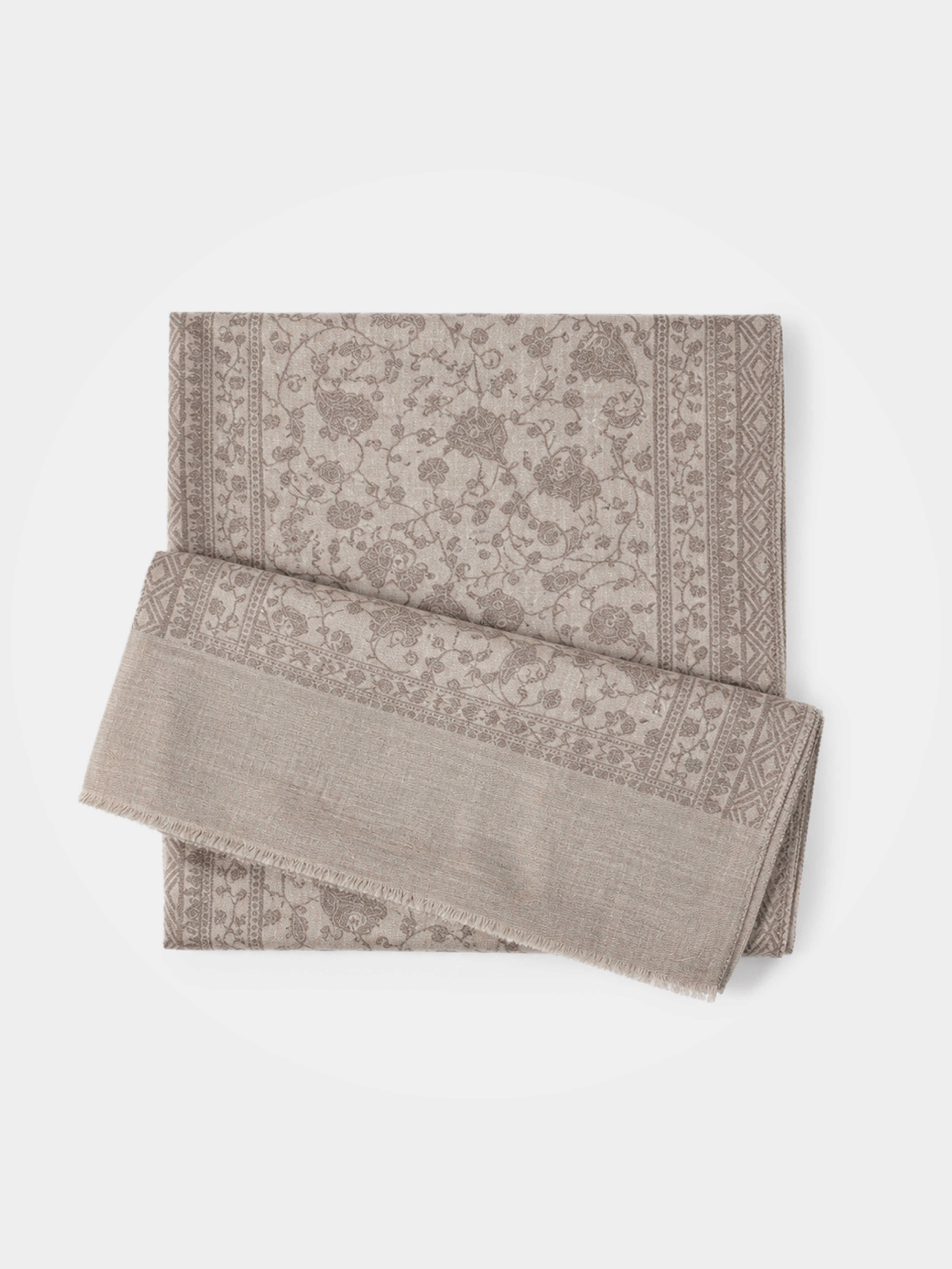 100% Cashmere Luxury Vintage Floral Print Soft Scarf 