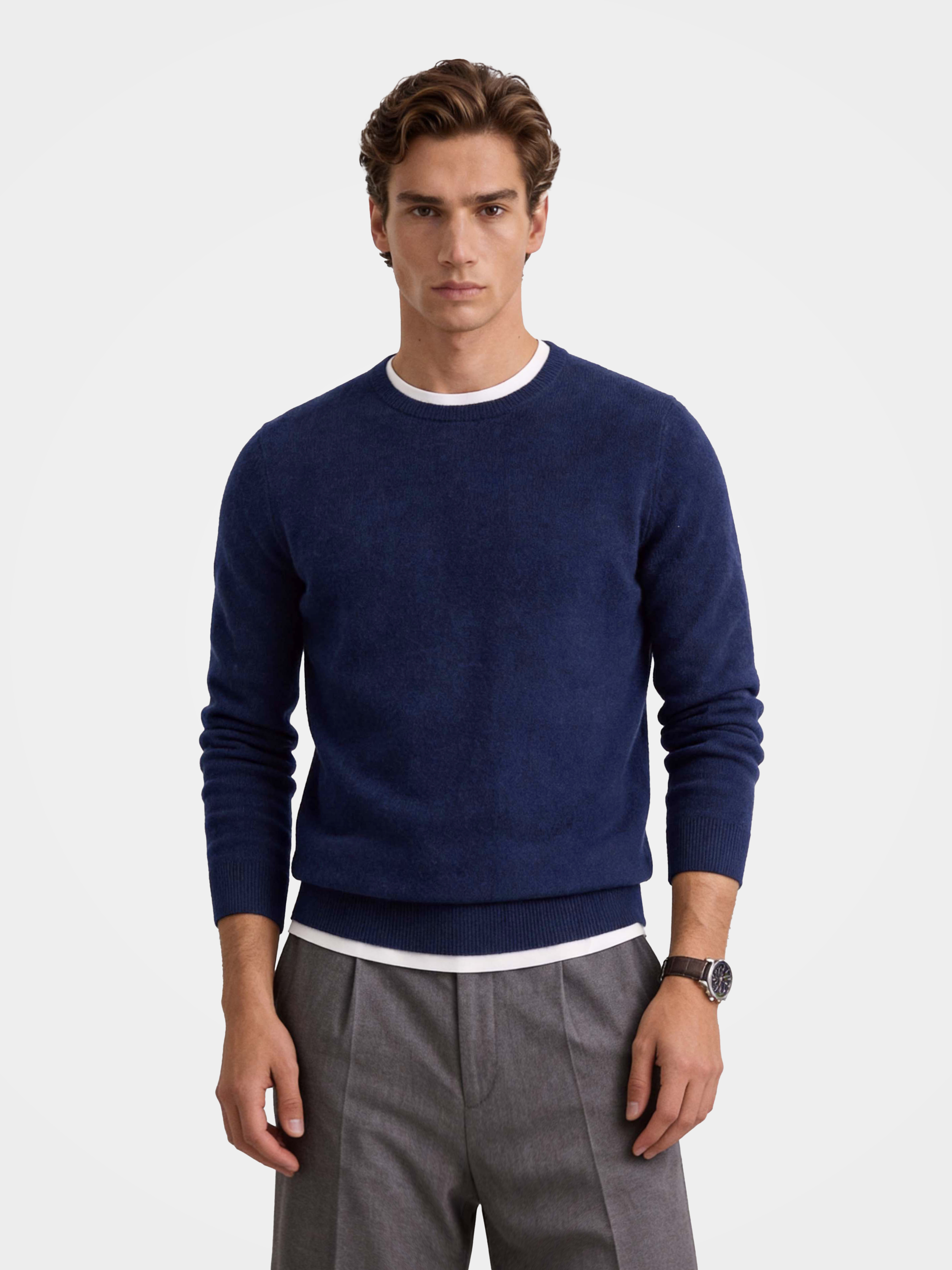Men’s 100% Mongolian Cashmere Crew Neck Sweater