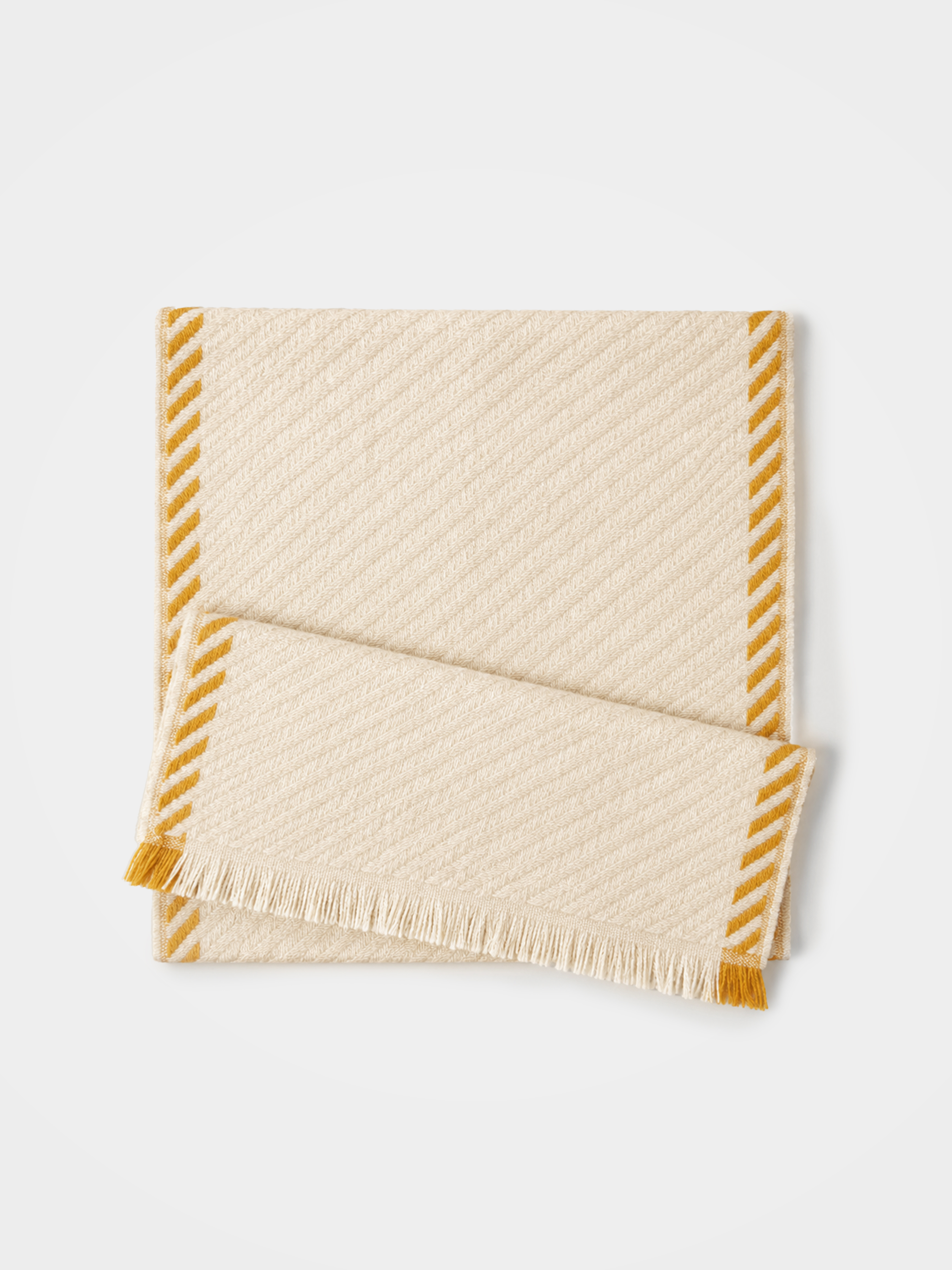 100% Cashmere Contrast Border Fringe Scarf