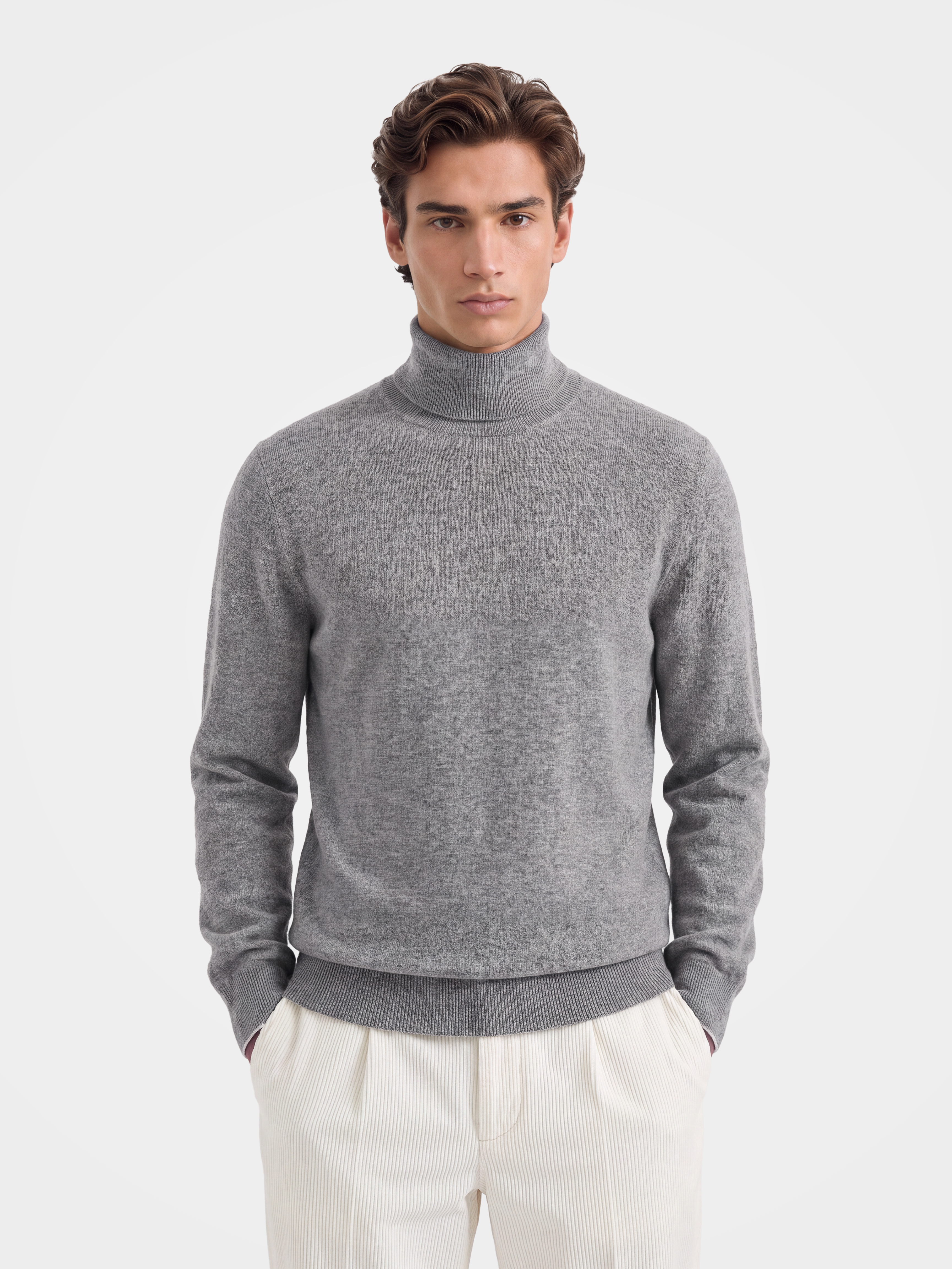 Pre-Order | Men's 100% Mongolian Cashmere Turtleneck Sweater Soft Knit Pullover (10-14 Business Days)