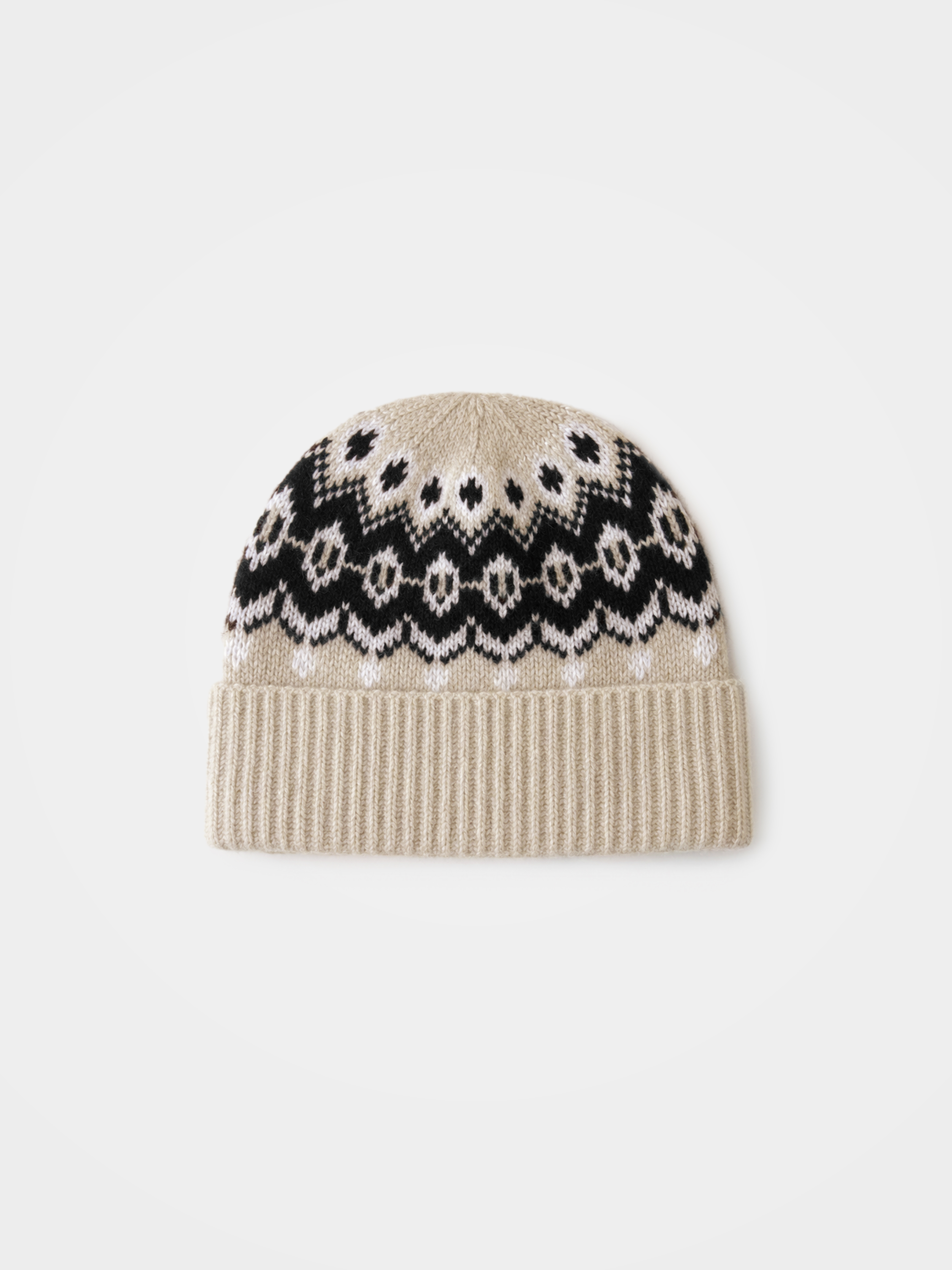 100% Cashmere Fair Isle Knit Beanie