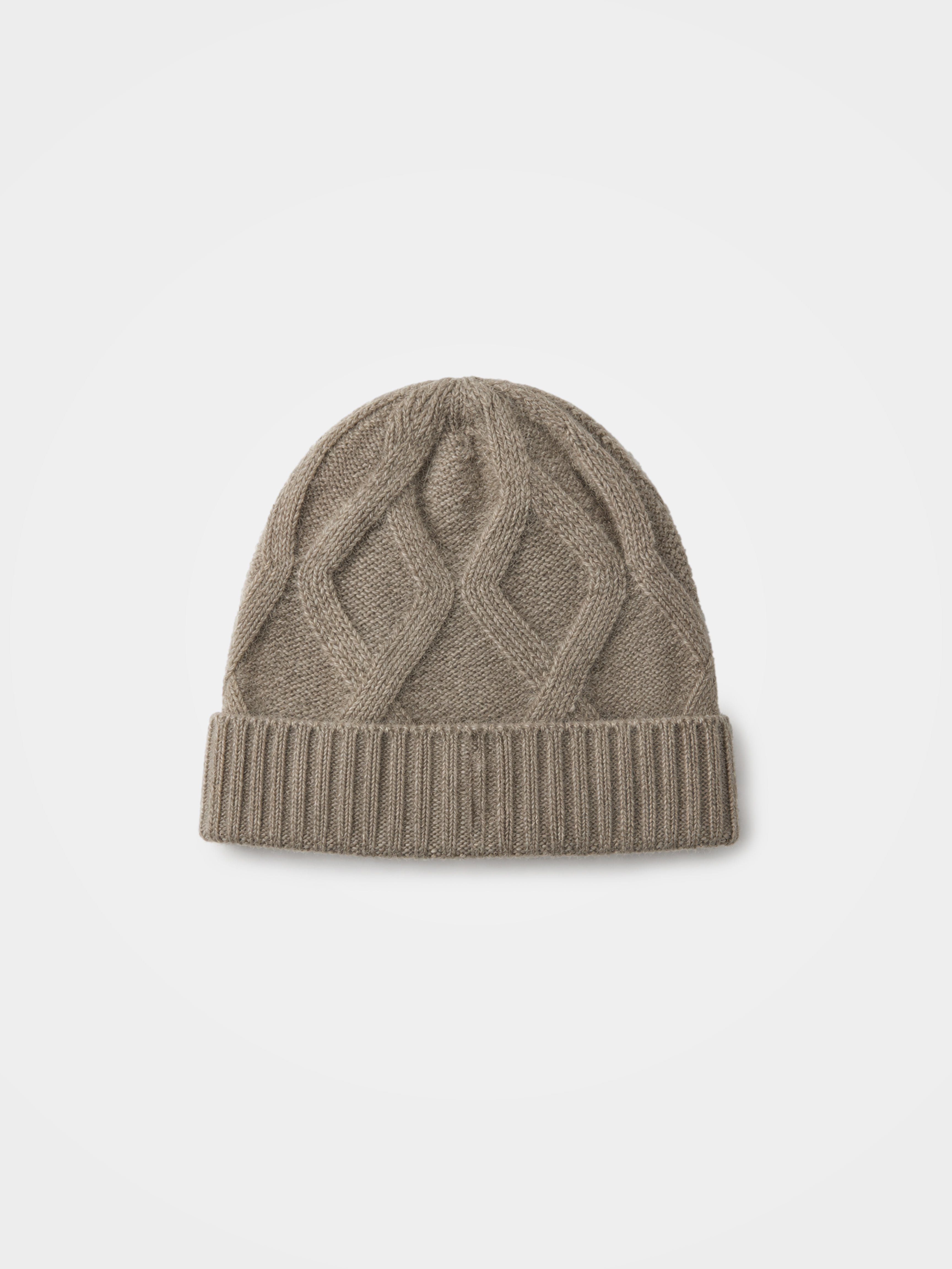 100% Cashmere Diamond Cable Knit Beanie