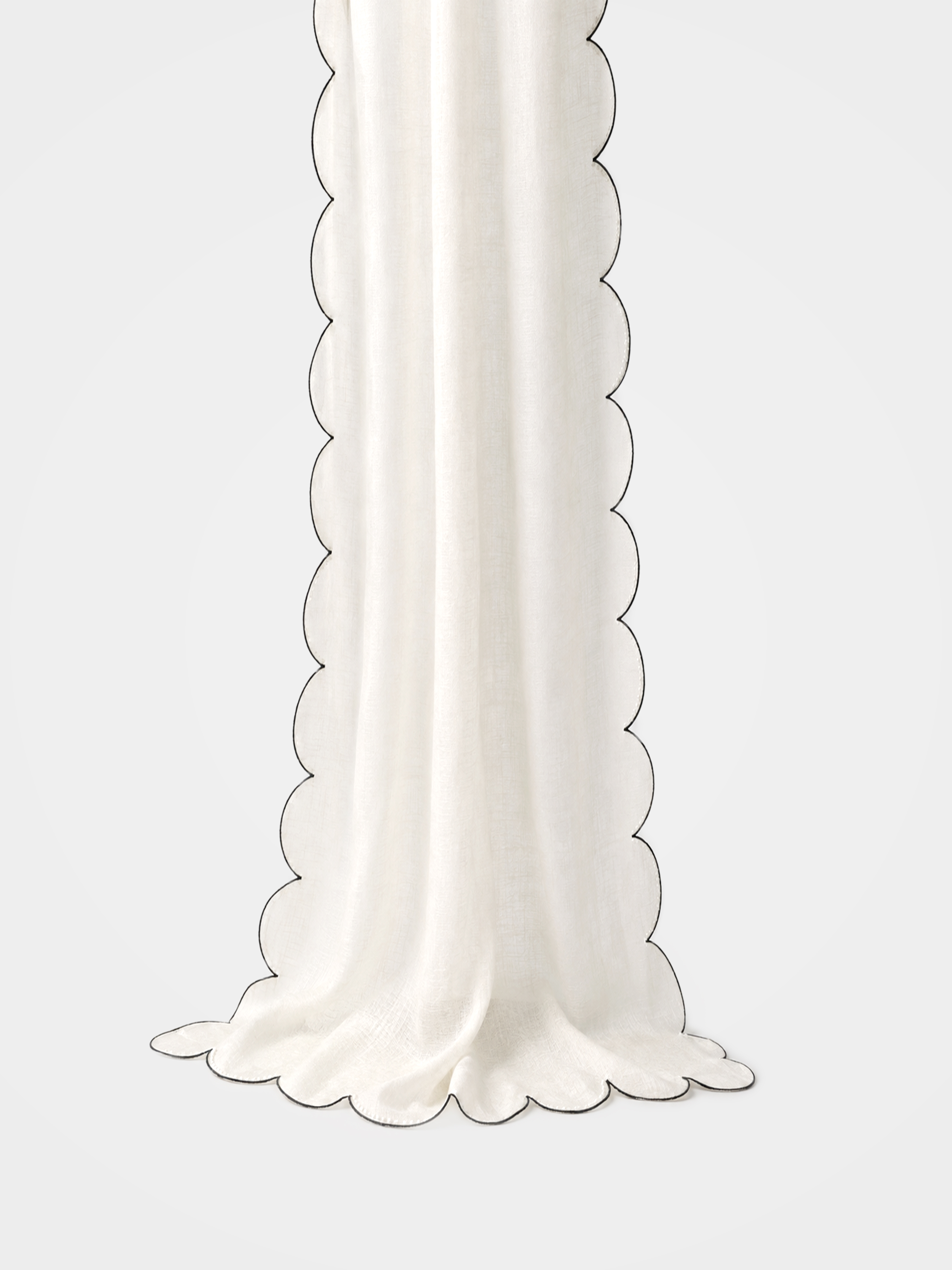 100% Cashmere Scalloped Edge Long Scarf