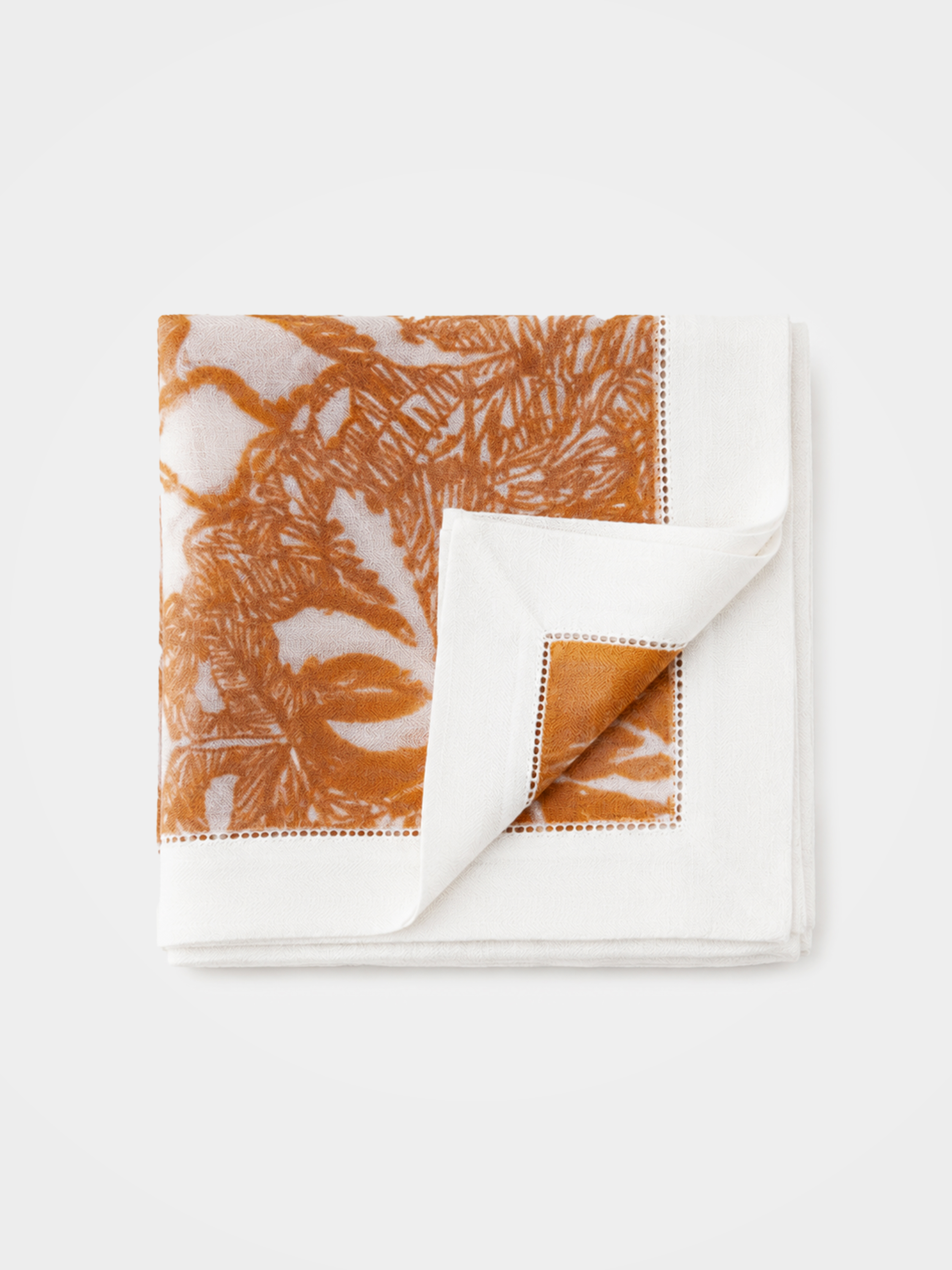 100% Cashmere Leaf Plant Square Scarf Lightweight Soft Luxury Wrap