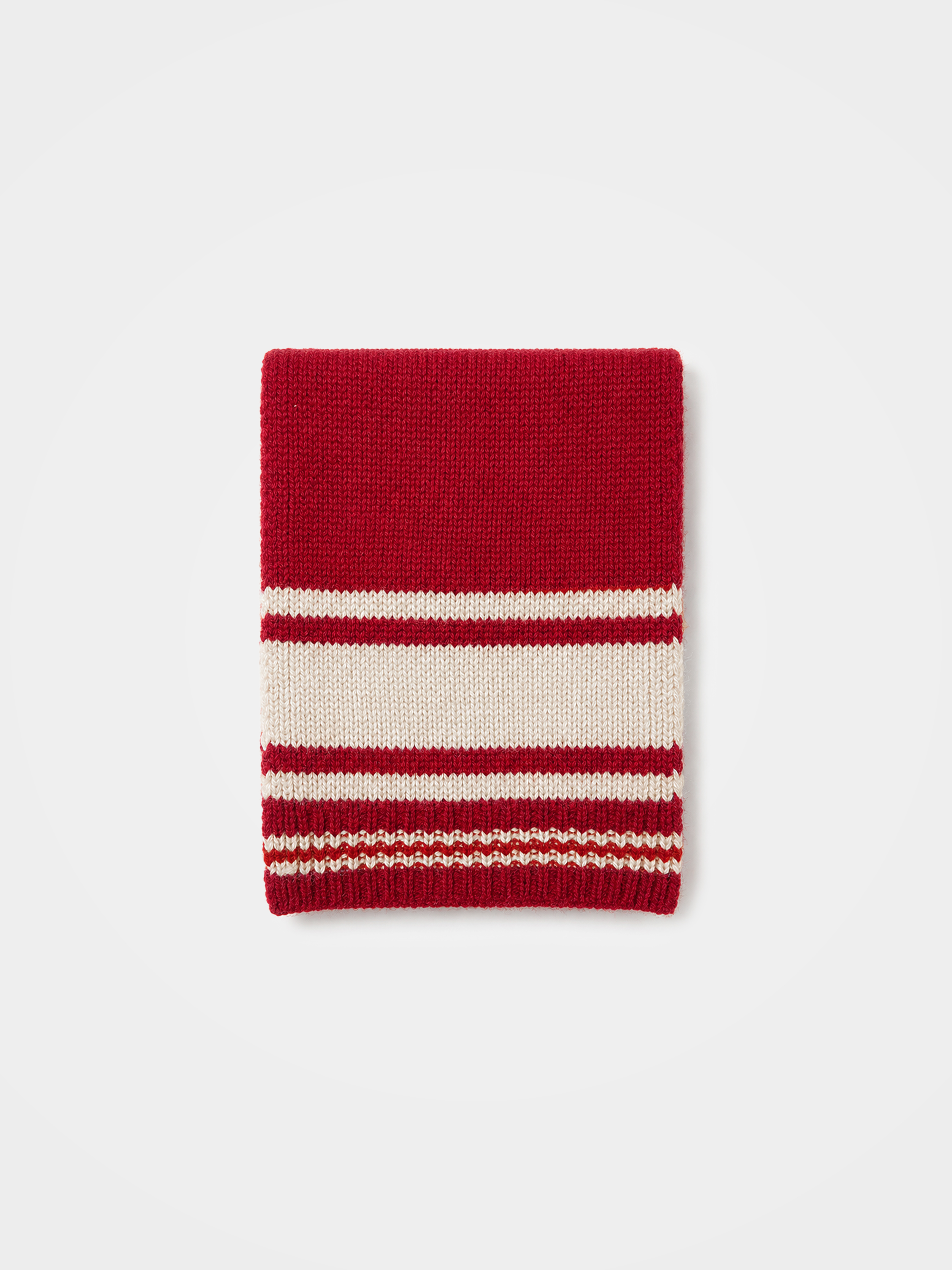 100% Cashmere Knit Stripe Fringe Long Scarf