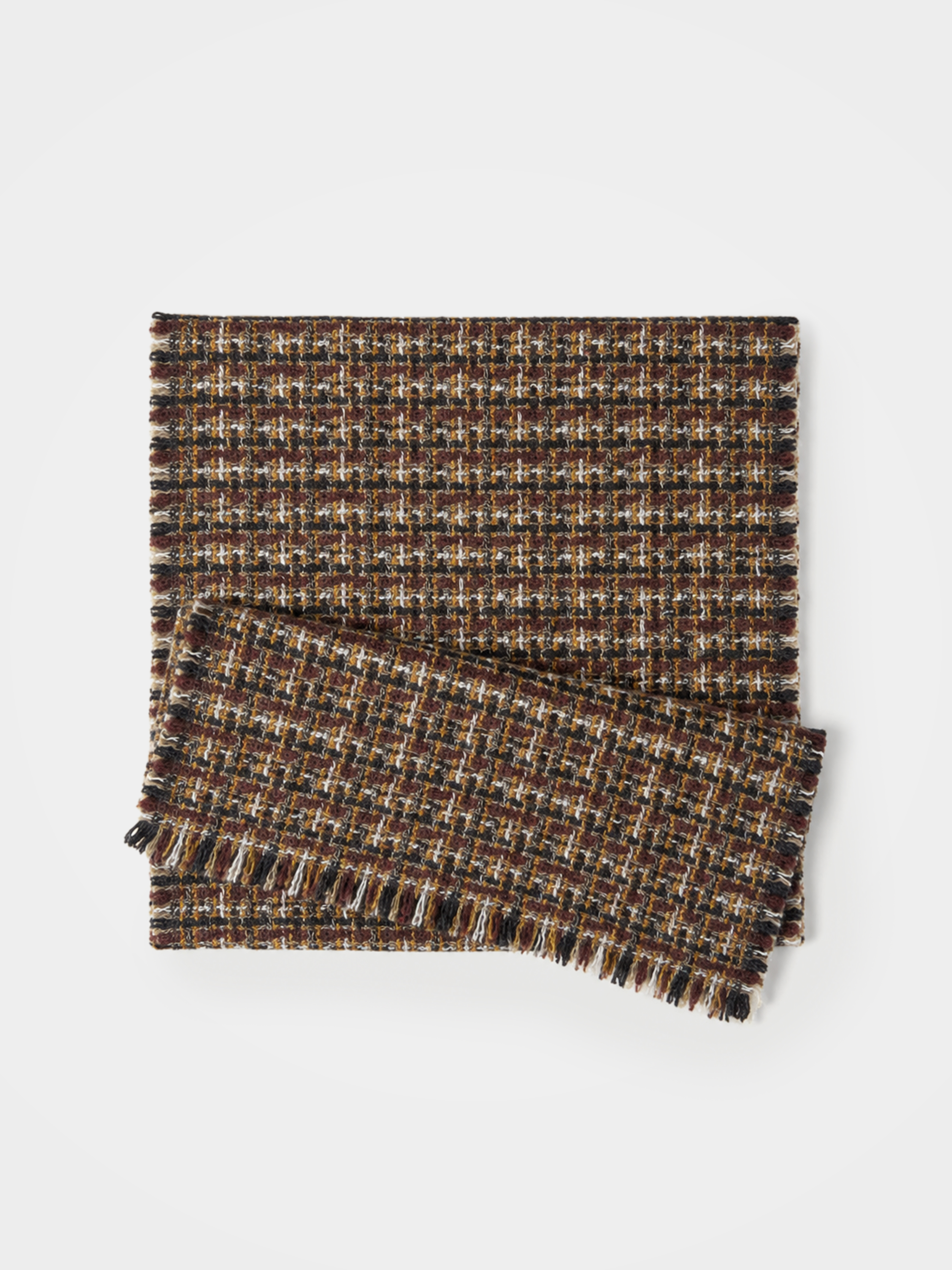 100% Cashmere Classic Plaid Fringe Long Scarf