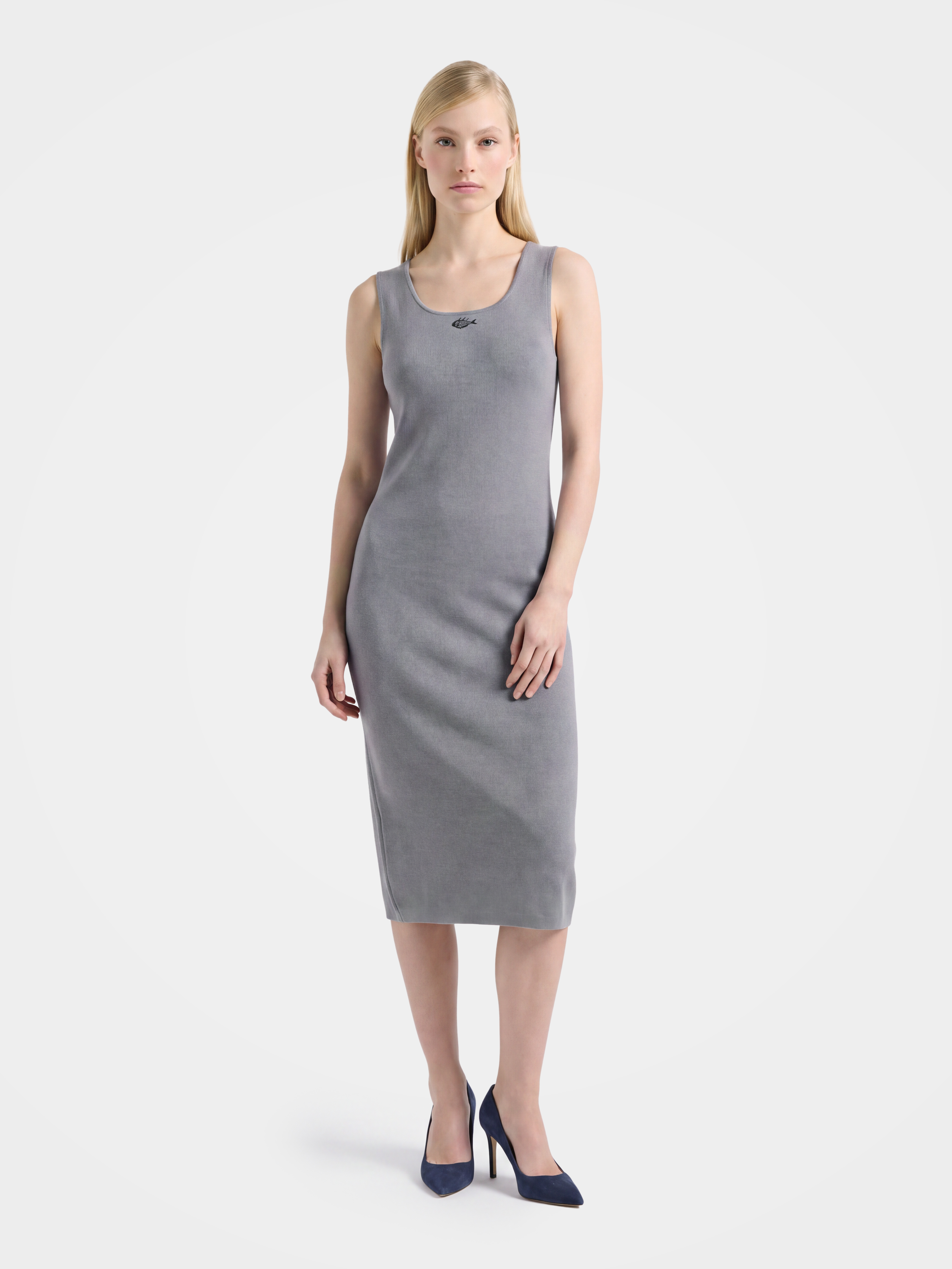 Cashmere Blend Sleeveless Midi Sweater Dress
