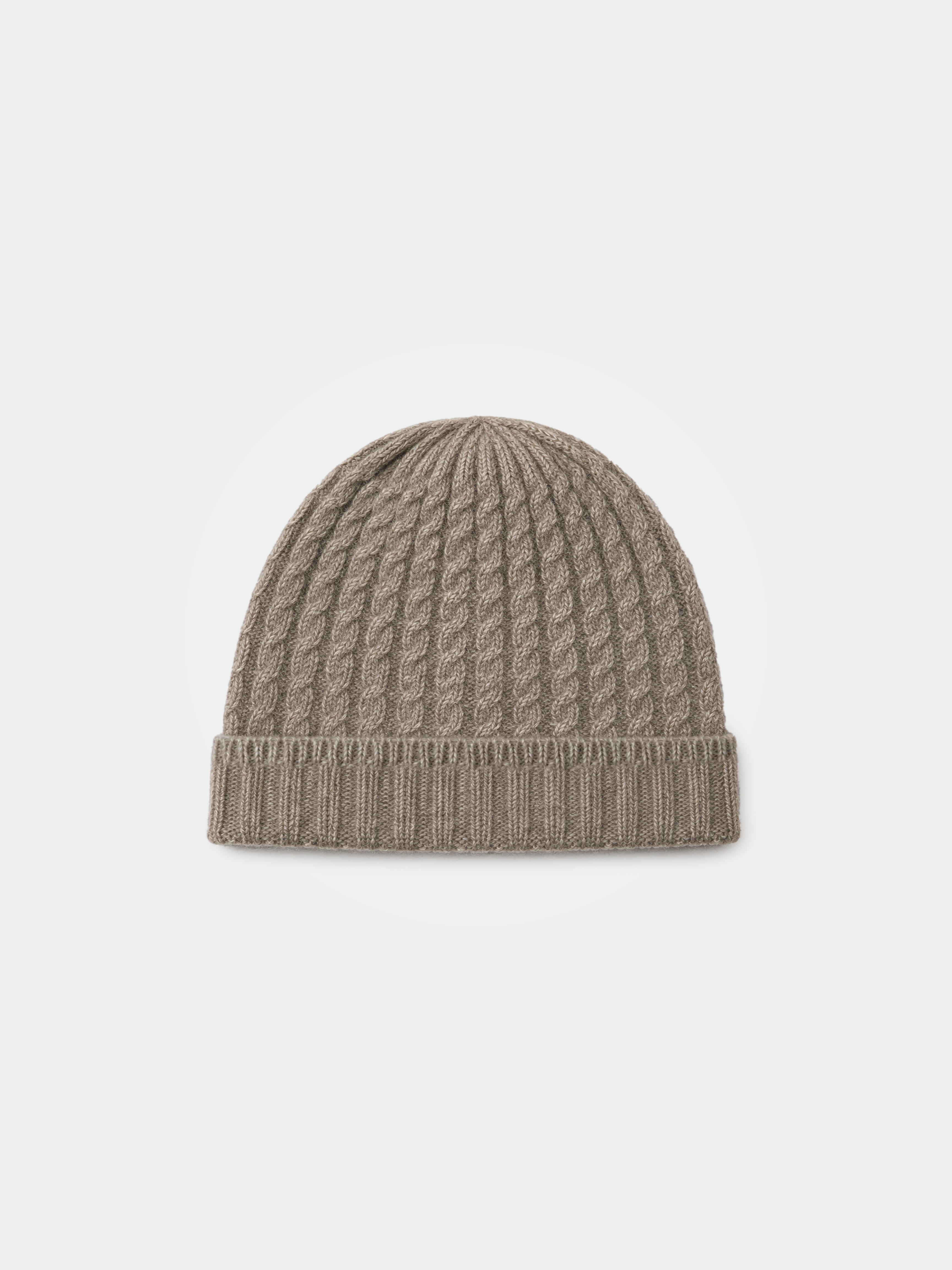 100% Cashmere Cable Knit Ribbed Cuff Beanie