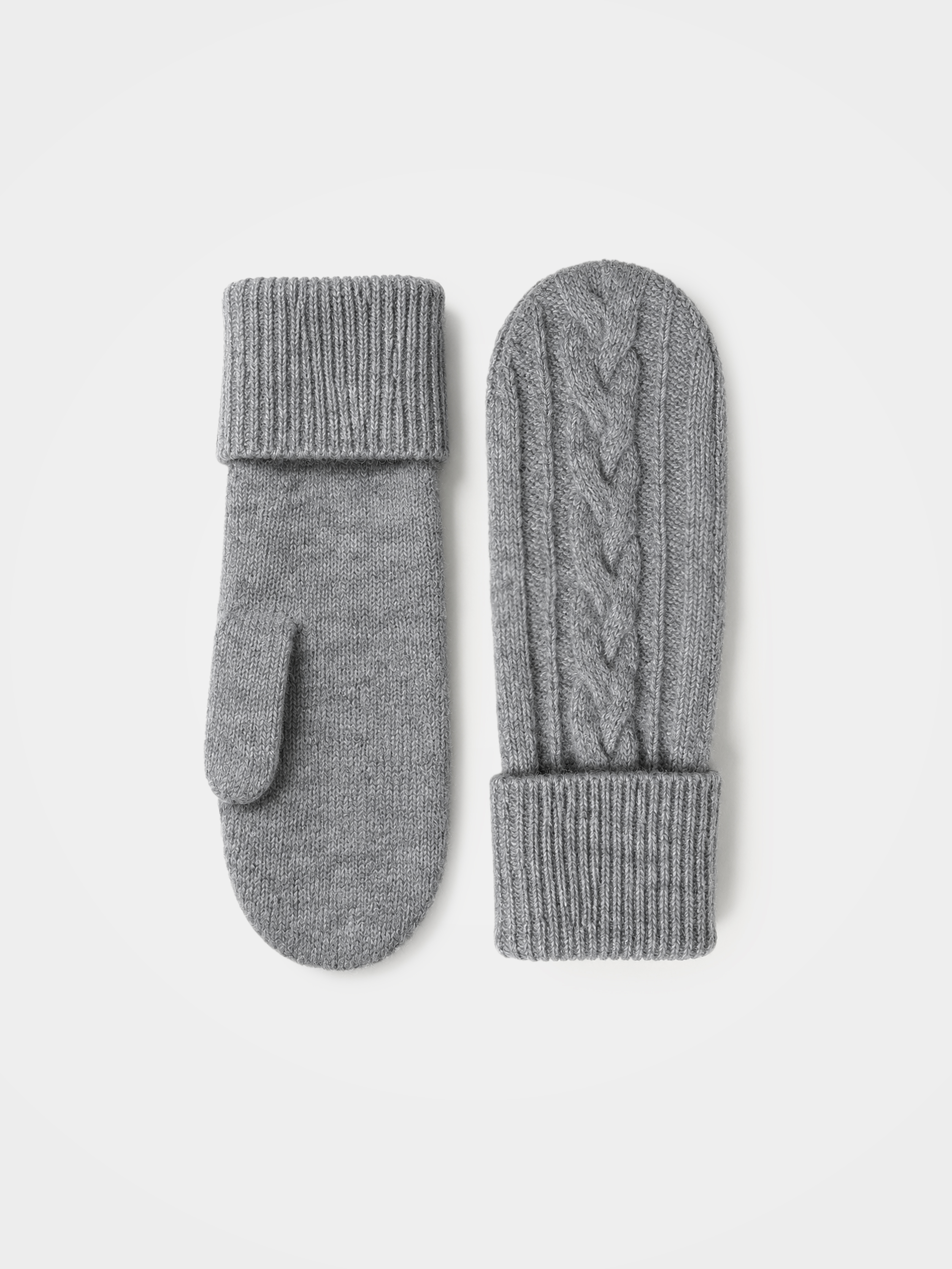 100% Cashmere Cable Knit Mittens for Women - Soft Warm Luxury Winter Gloves