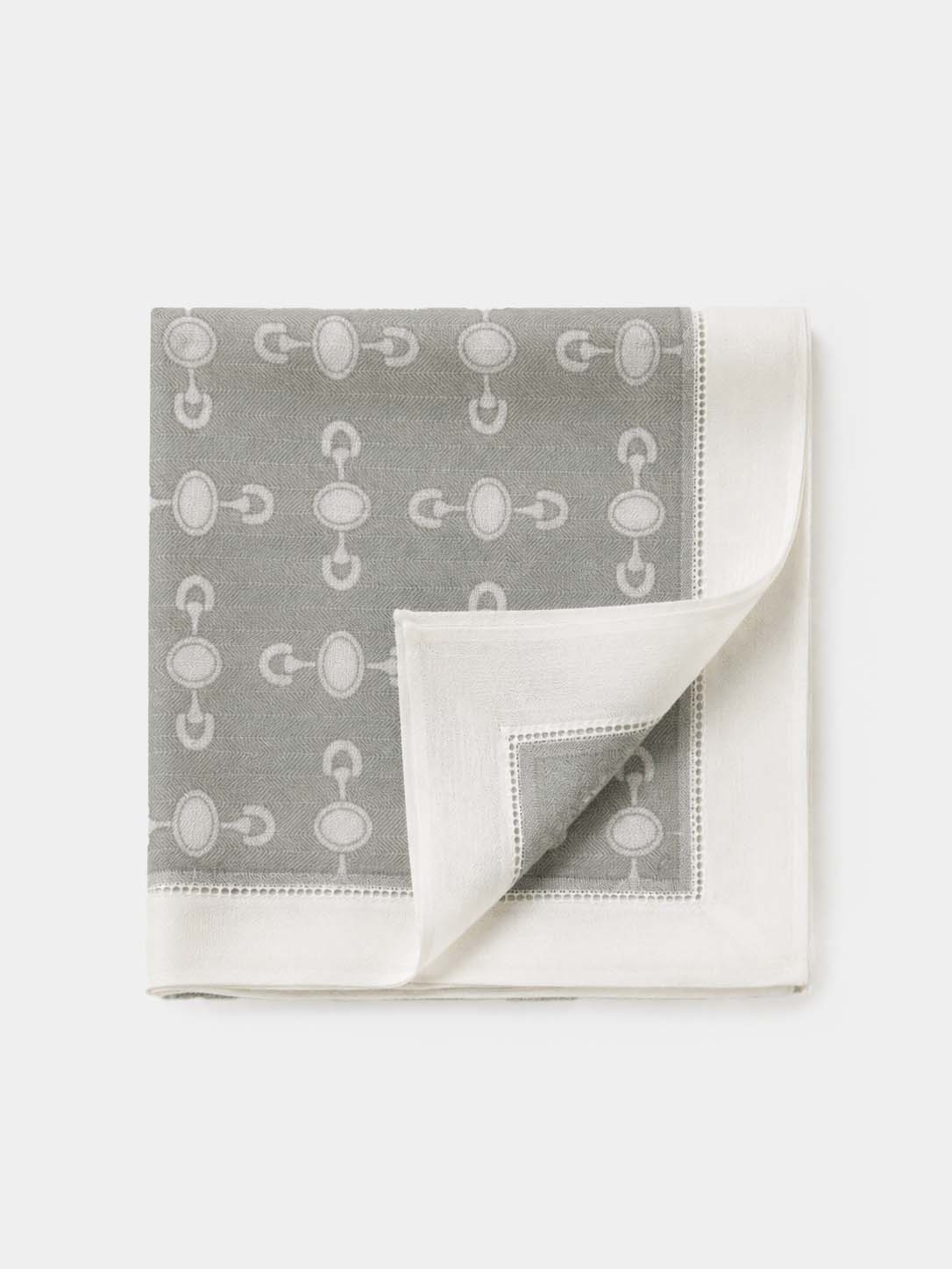 100% Cashmere Chain Print Square Scarf