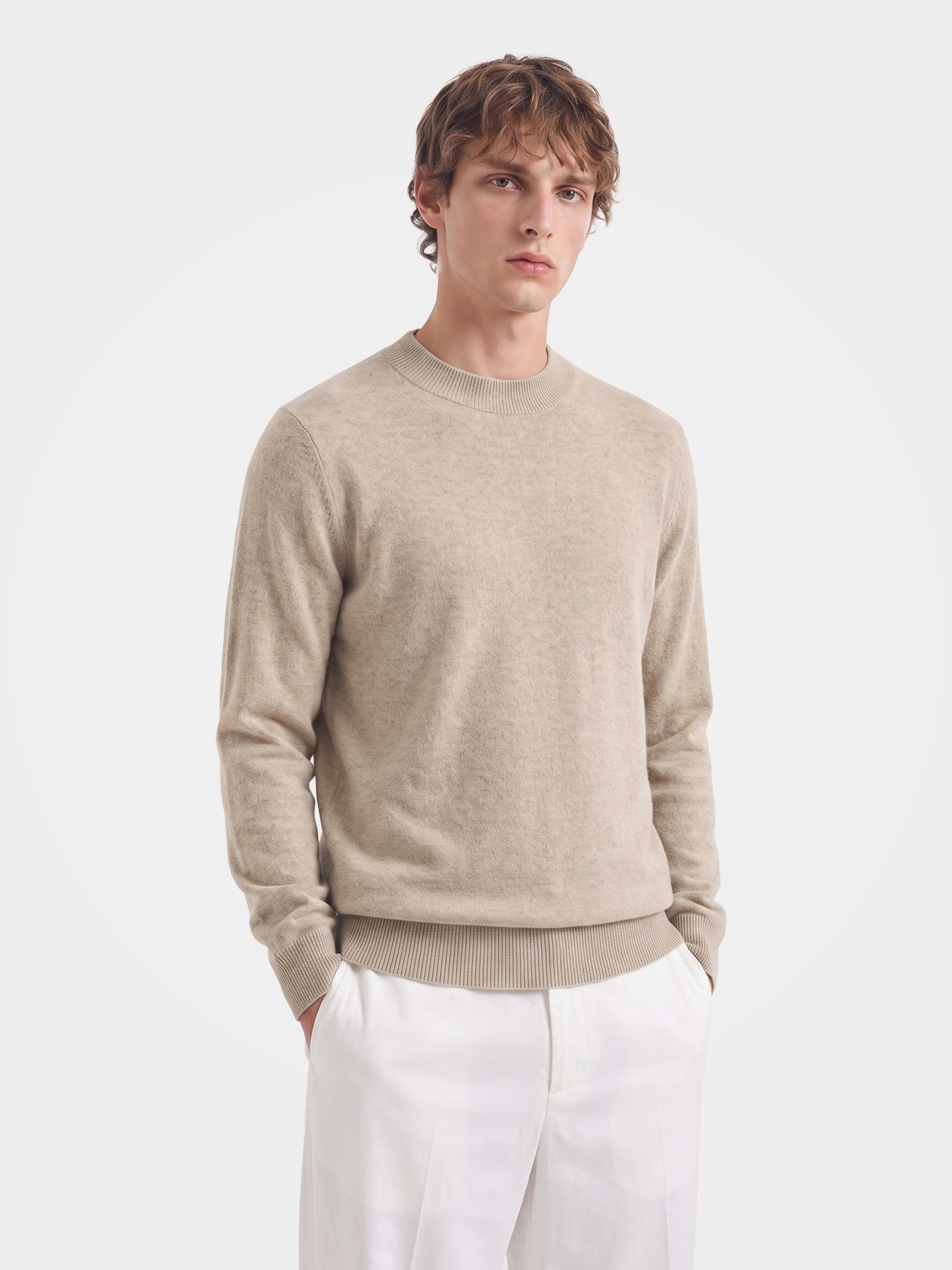 Men's 100% Mongolian Cashmere Crew Neck Sweater