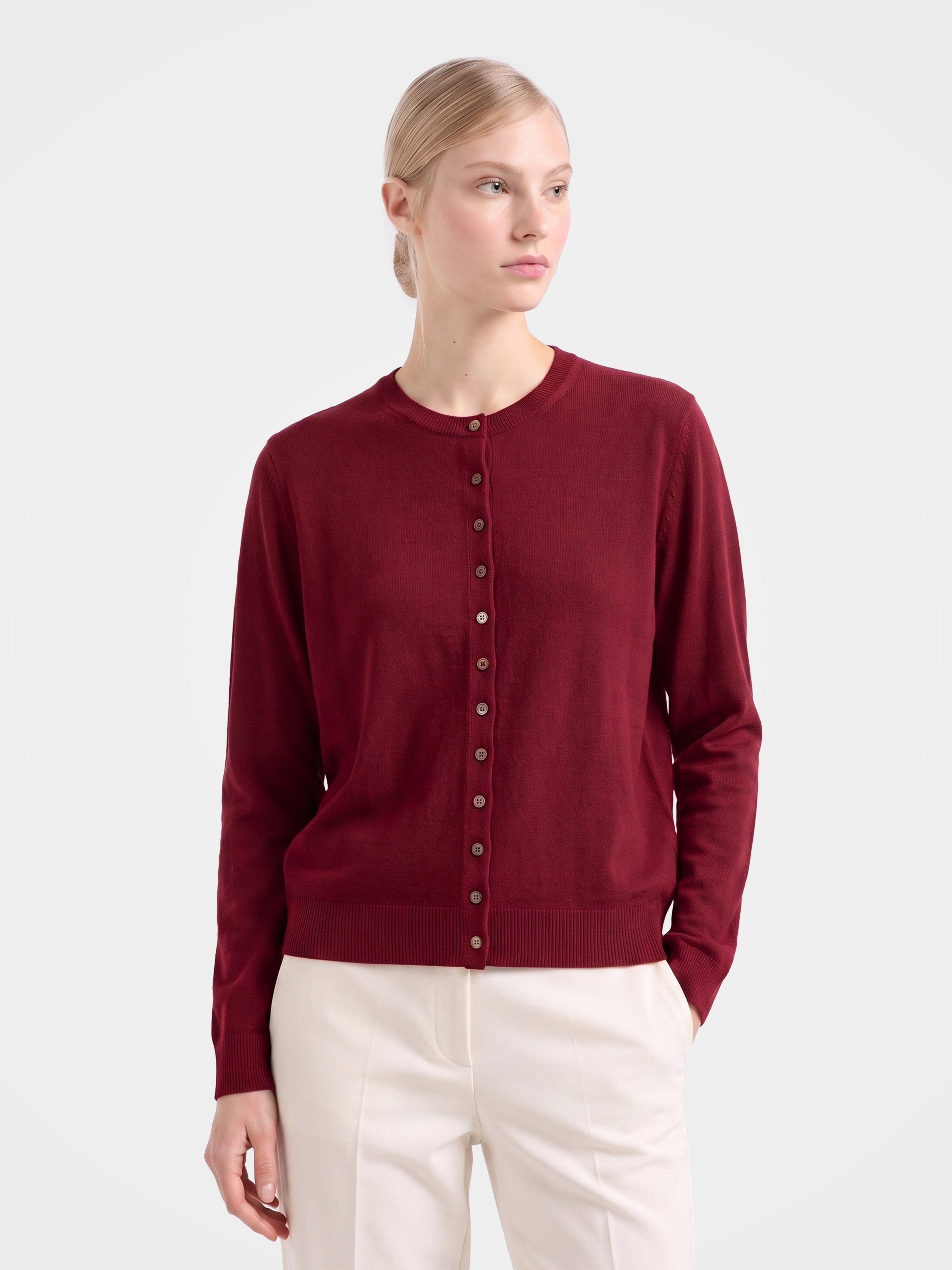 Pre-Order | 100% Cashmere Crew Neck Cardigan Sweater Soft Knitwear (10-14 Business Days)
