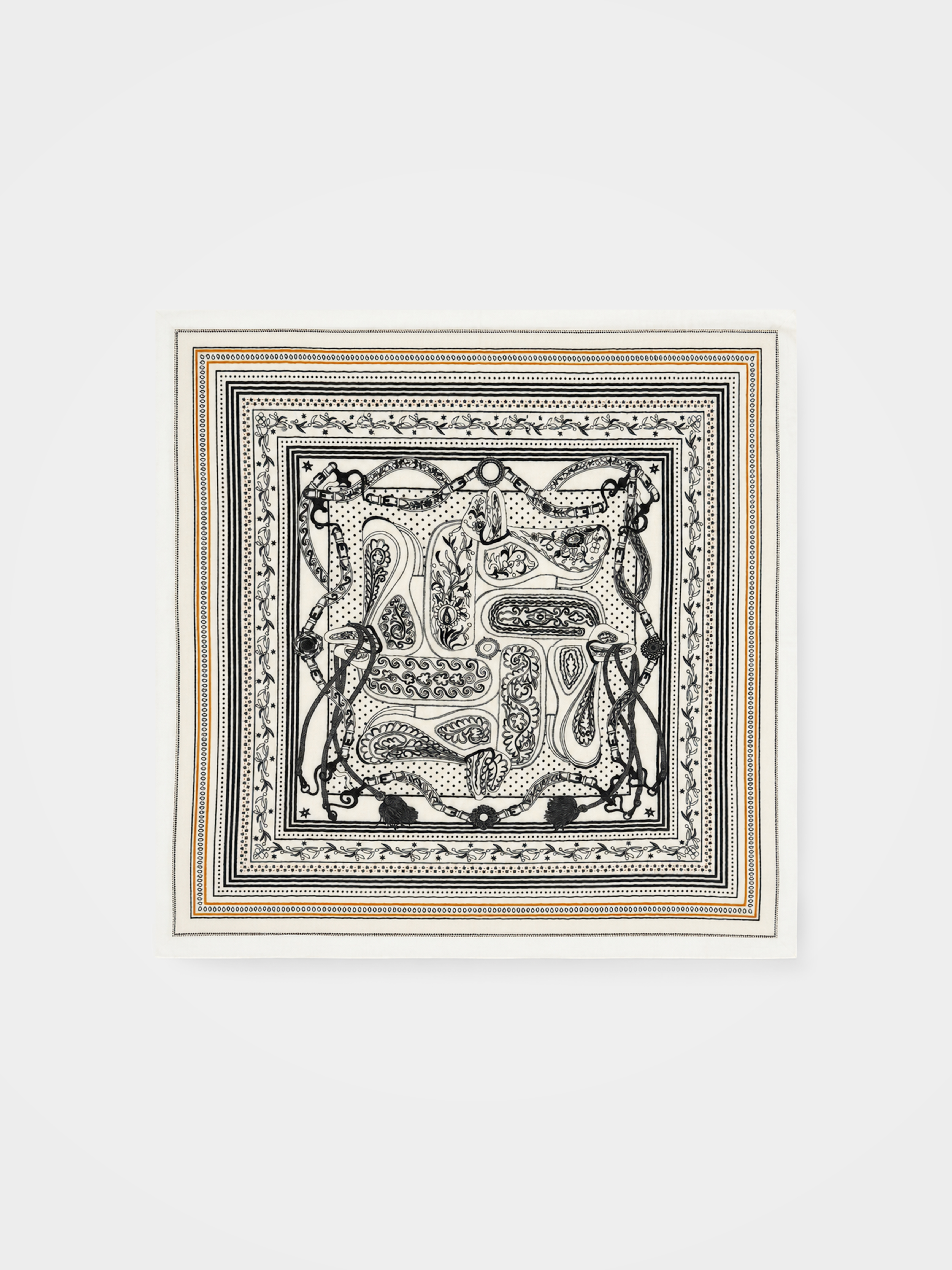 100% Cashmere Paisley Print Vintage Square Scarf