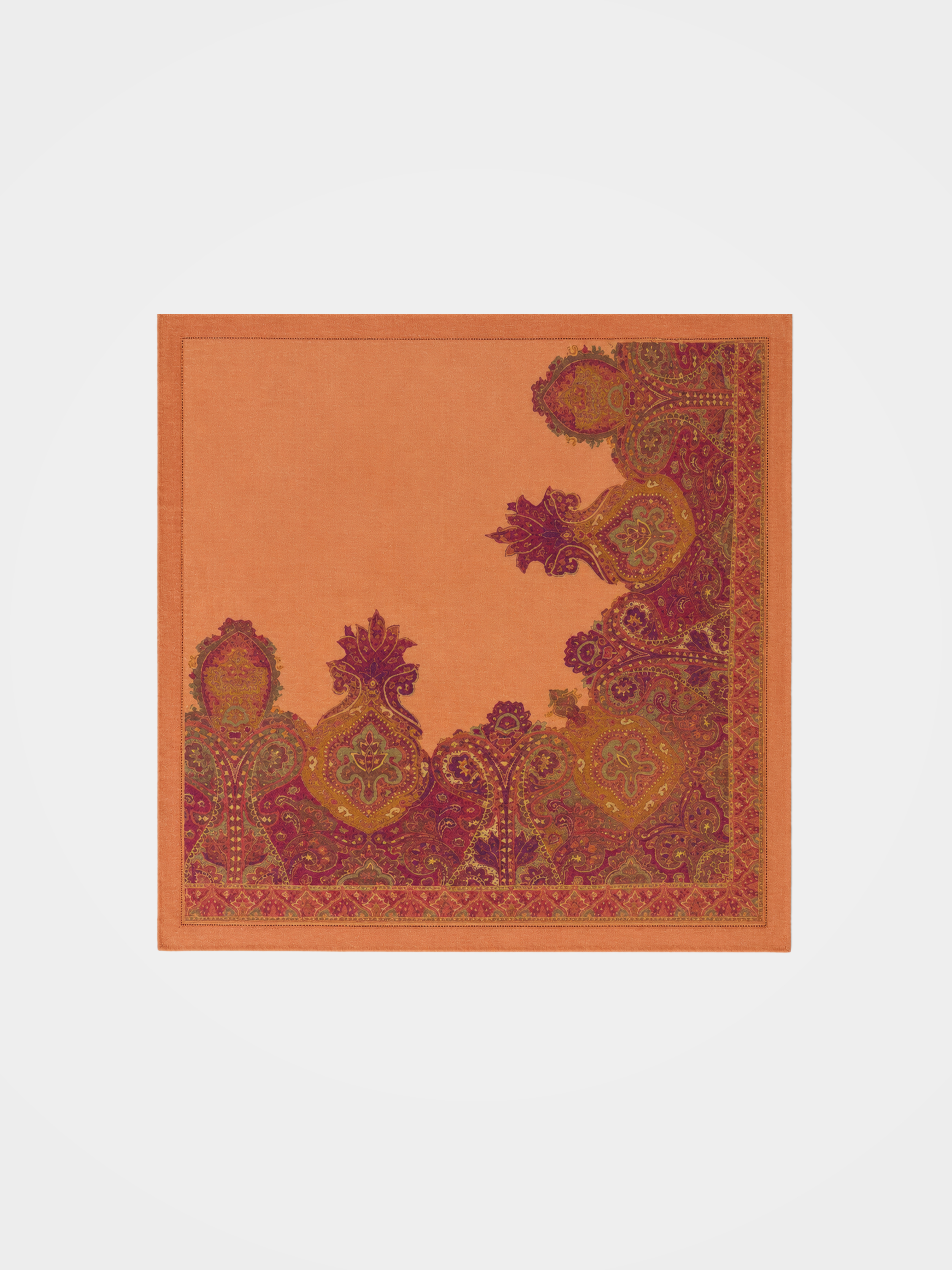 100% Cashmere Paisley Print Vintage Square Scarf