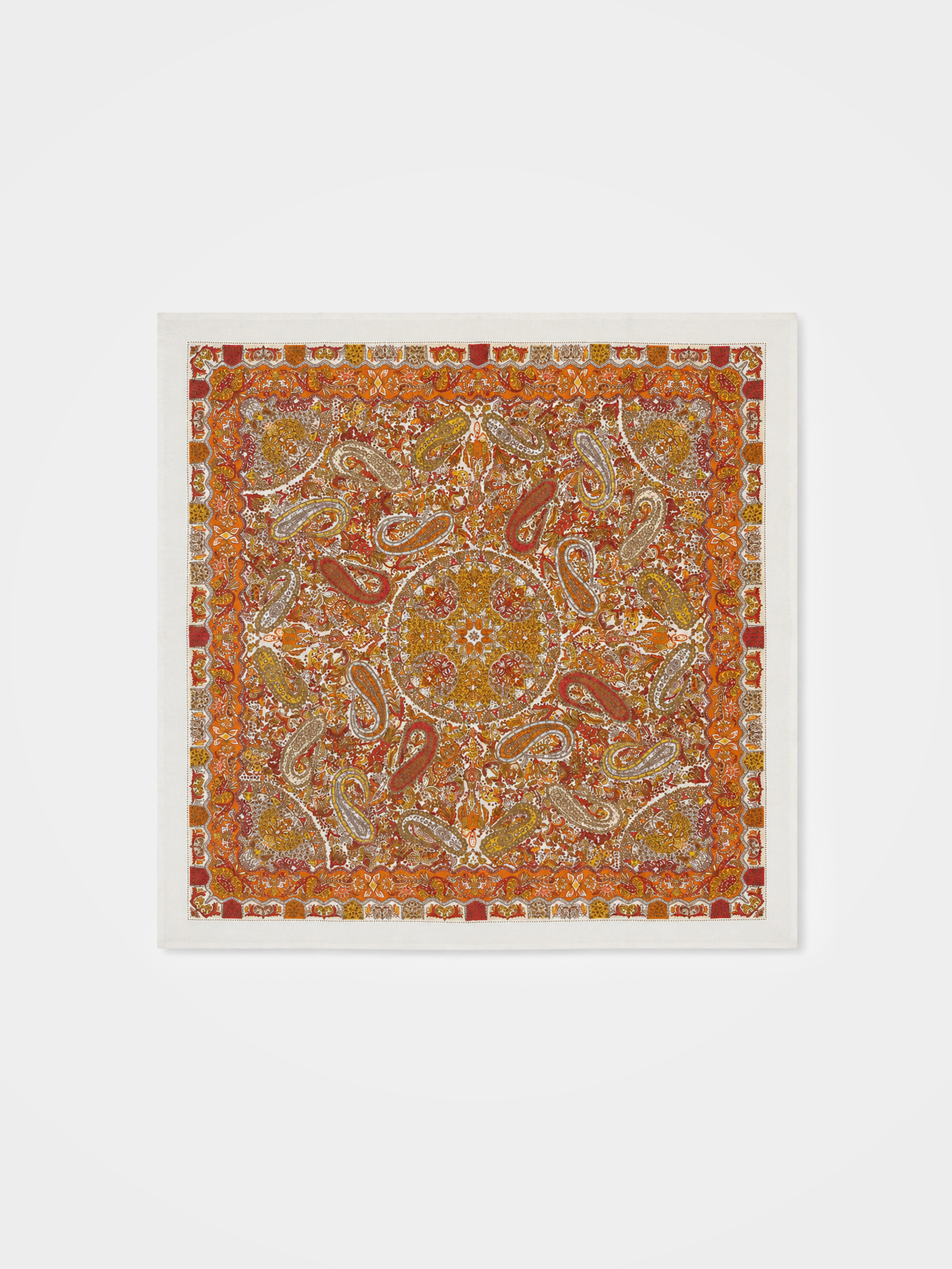 100% Cashmere Paisley Vintage Print Square Scarf