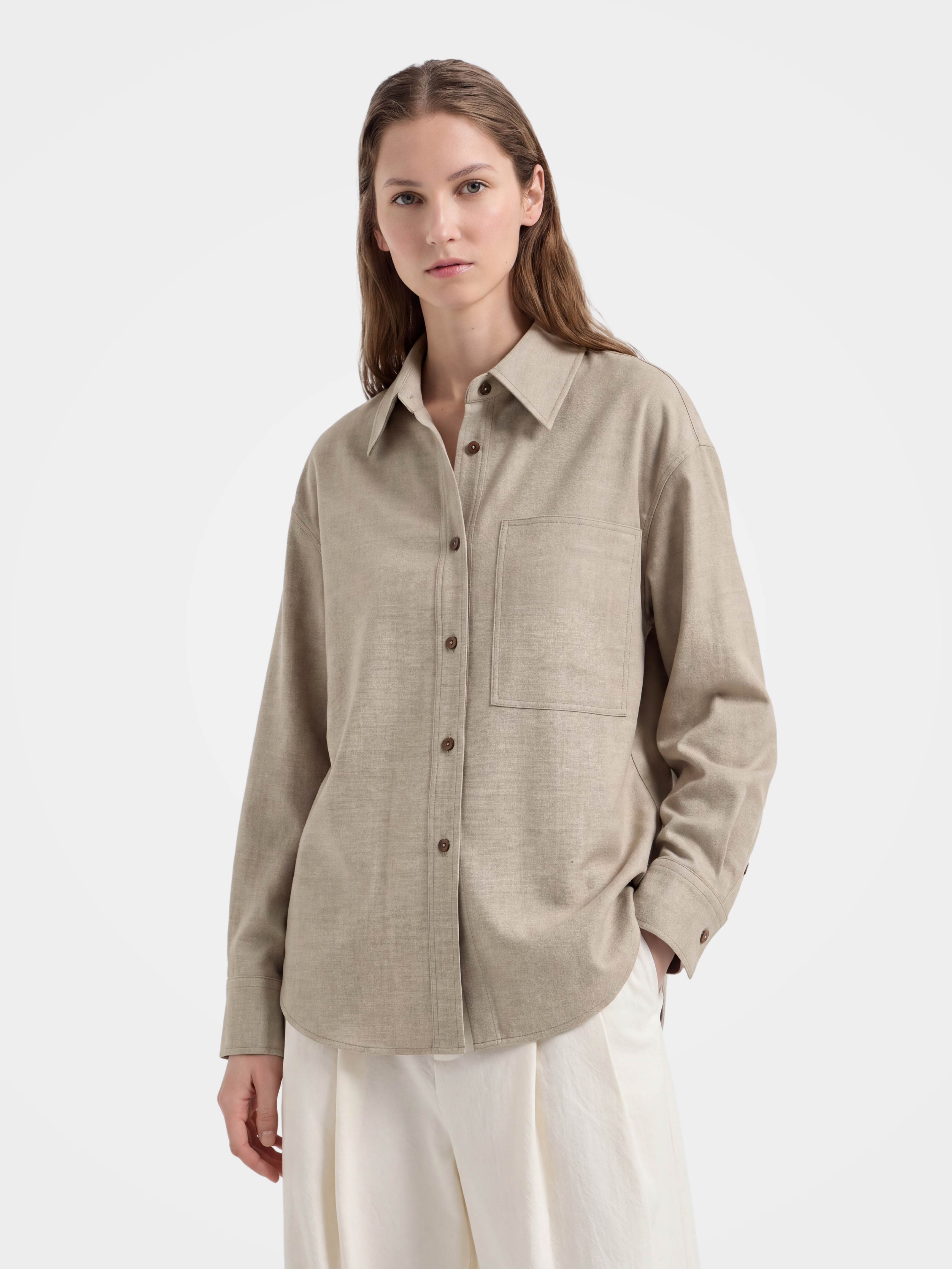 Wool Collared Warm Casual Shirt Jacket