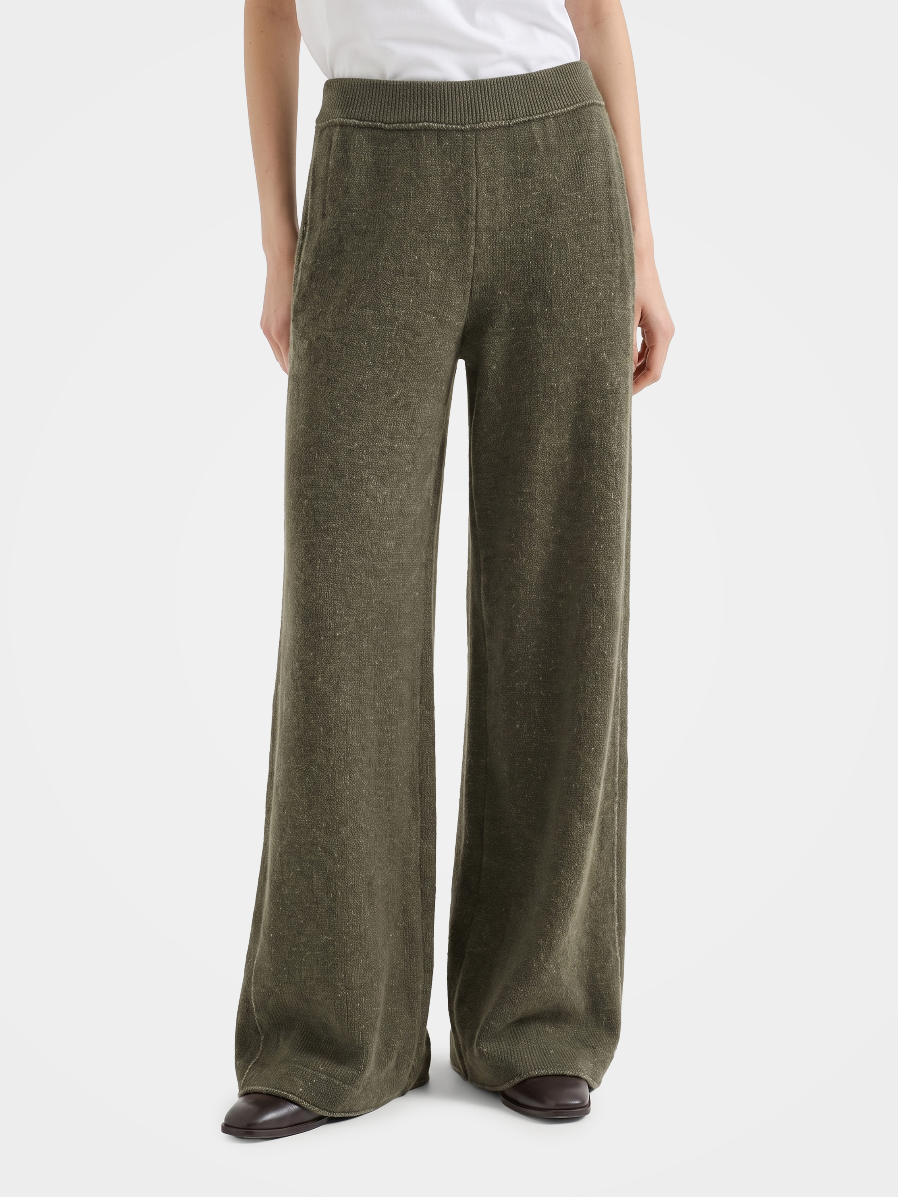 100% Cashmere Straight Leg Pants Knit Pants