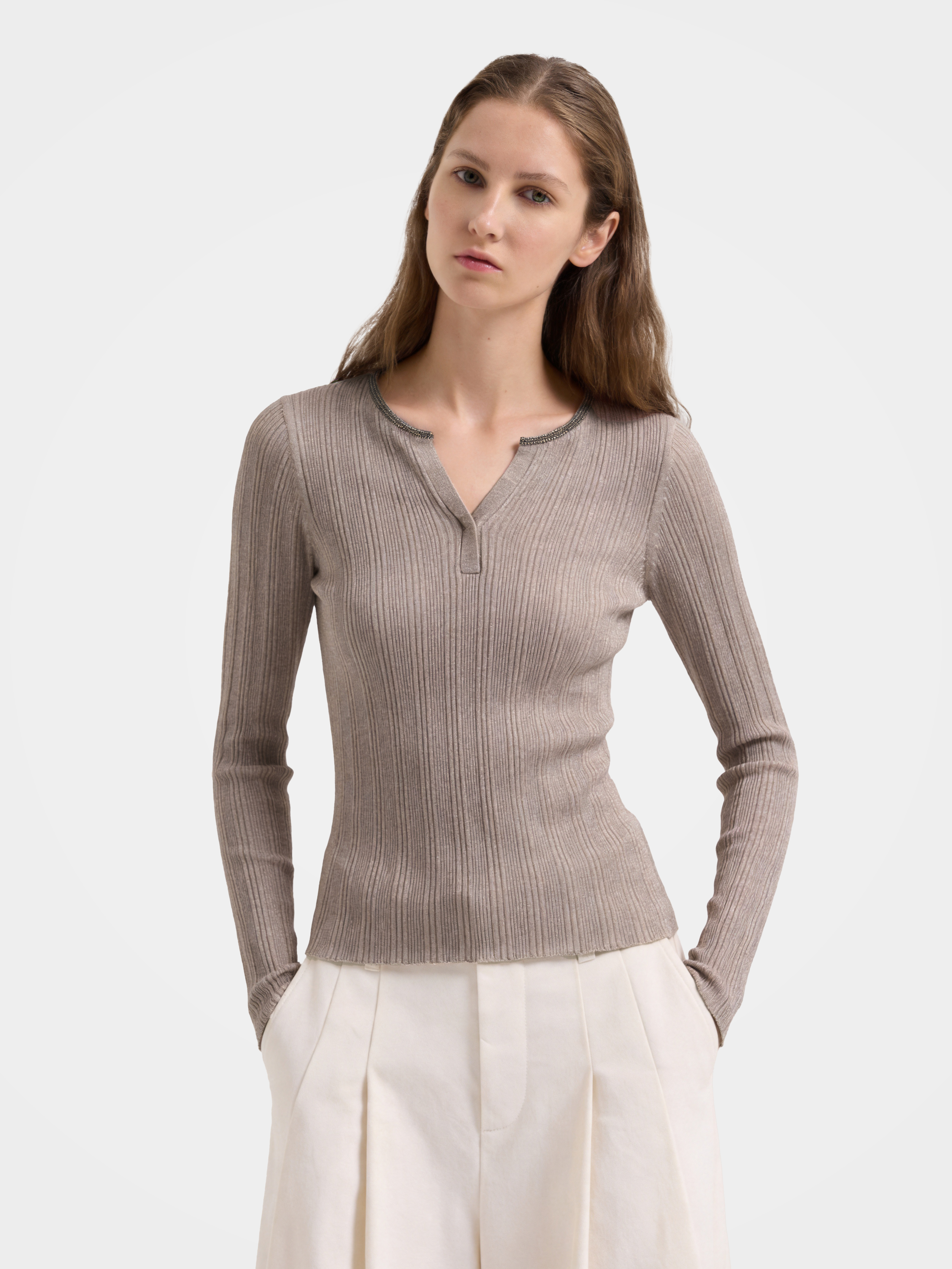 Women’s 100% Cashmere Sweater Soft Crew Neck Textured Knit Pullover