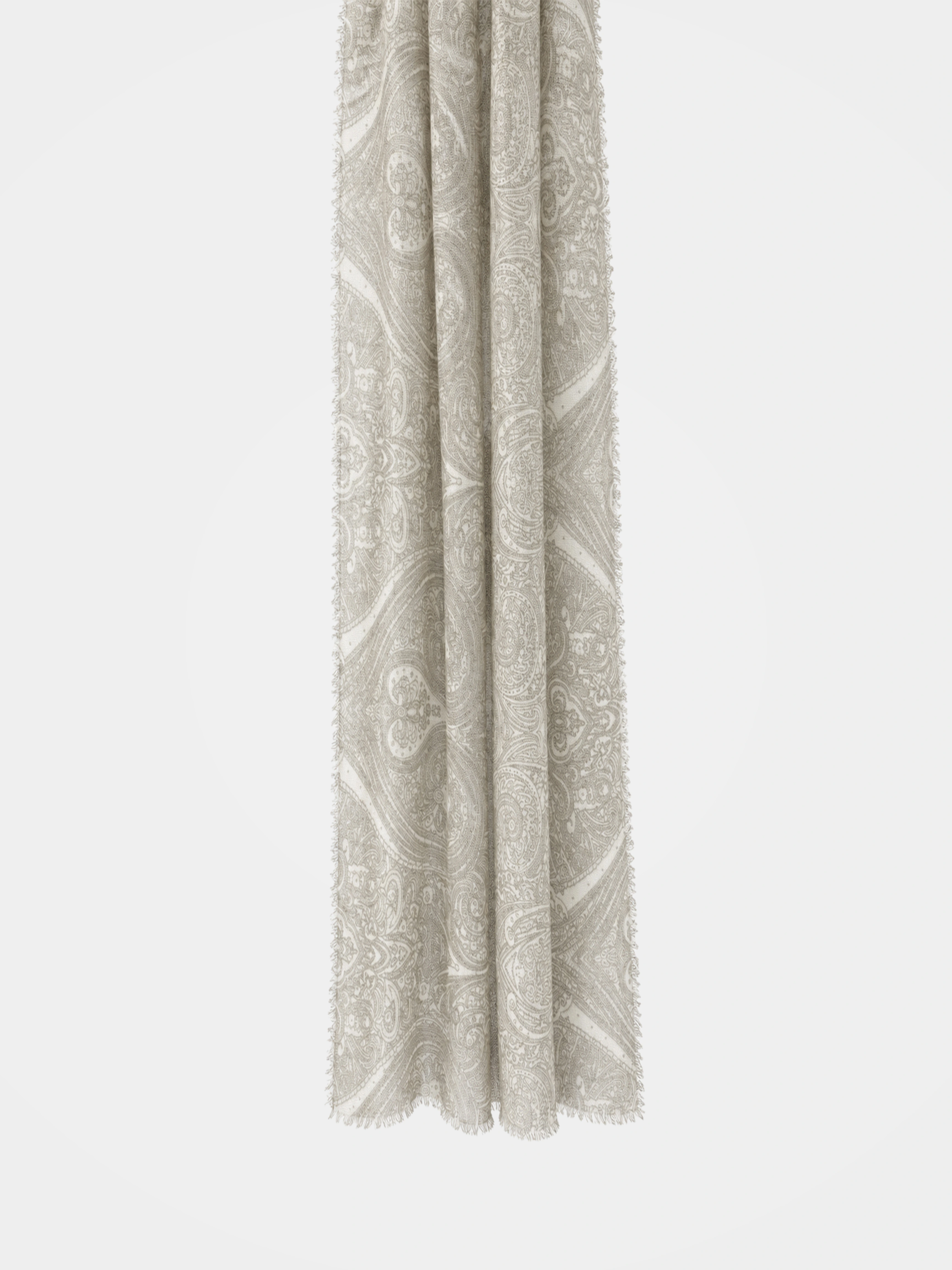 100% Cashmere Paisley Tassel Long Scarf