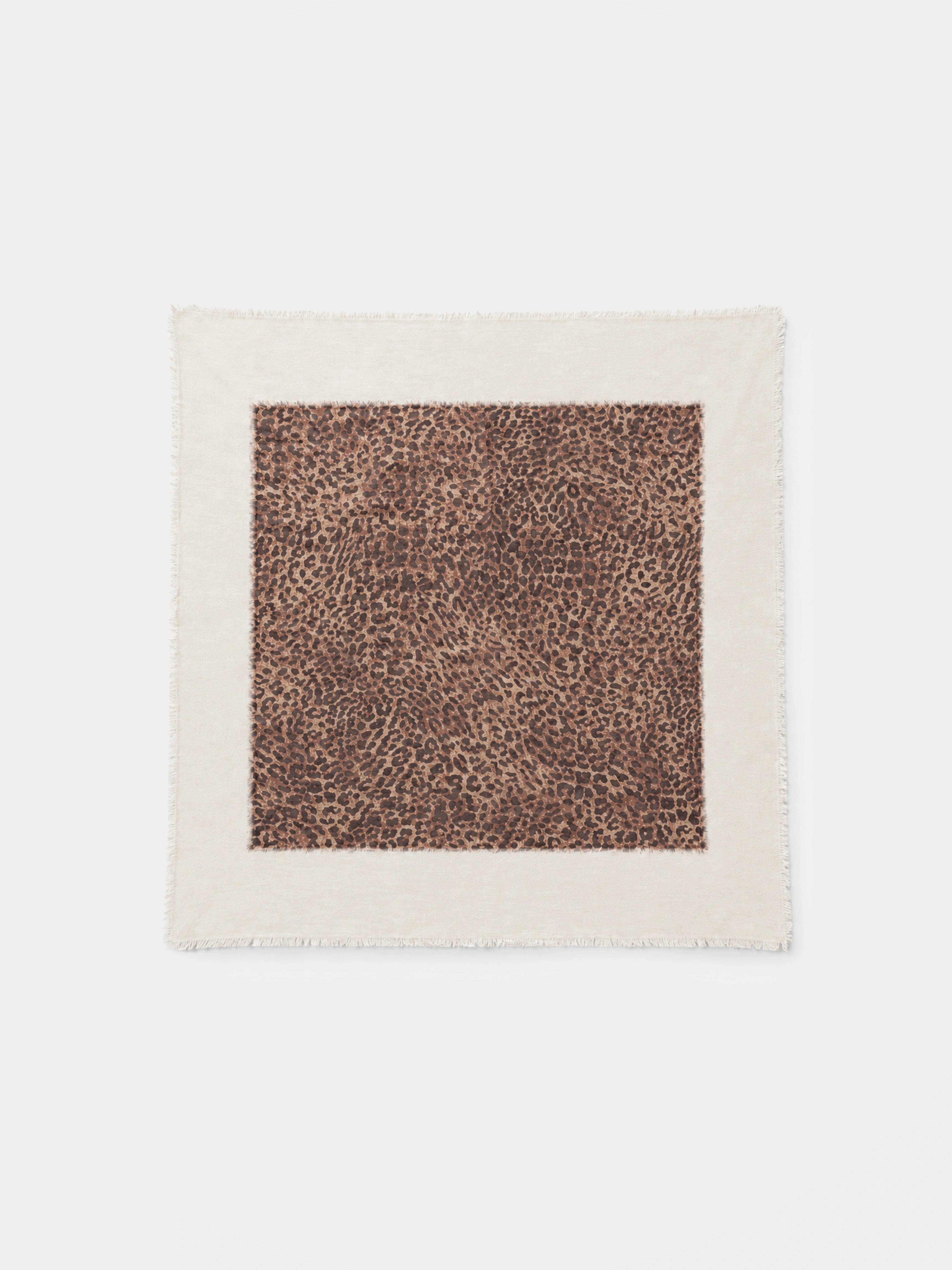 100% Cashmere Leopard Tassel Square Scarf