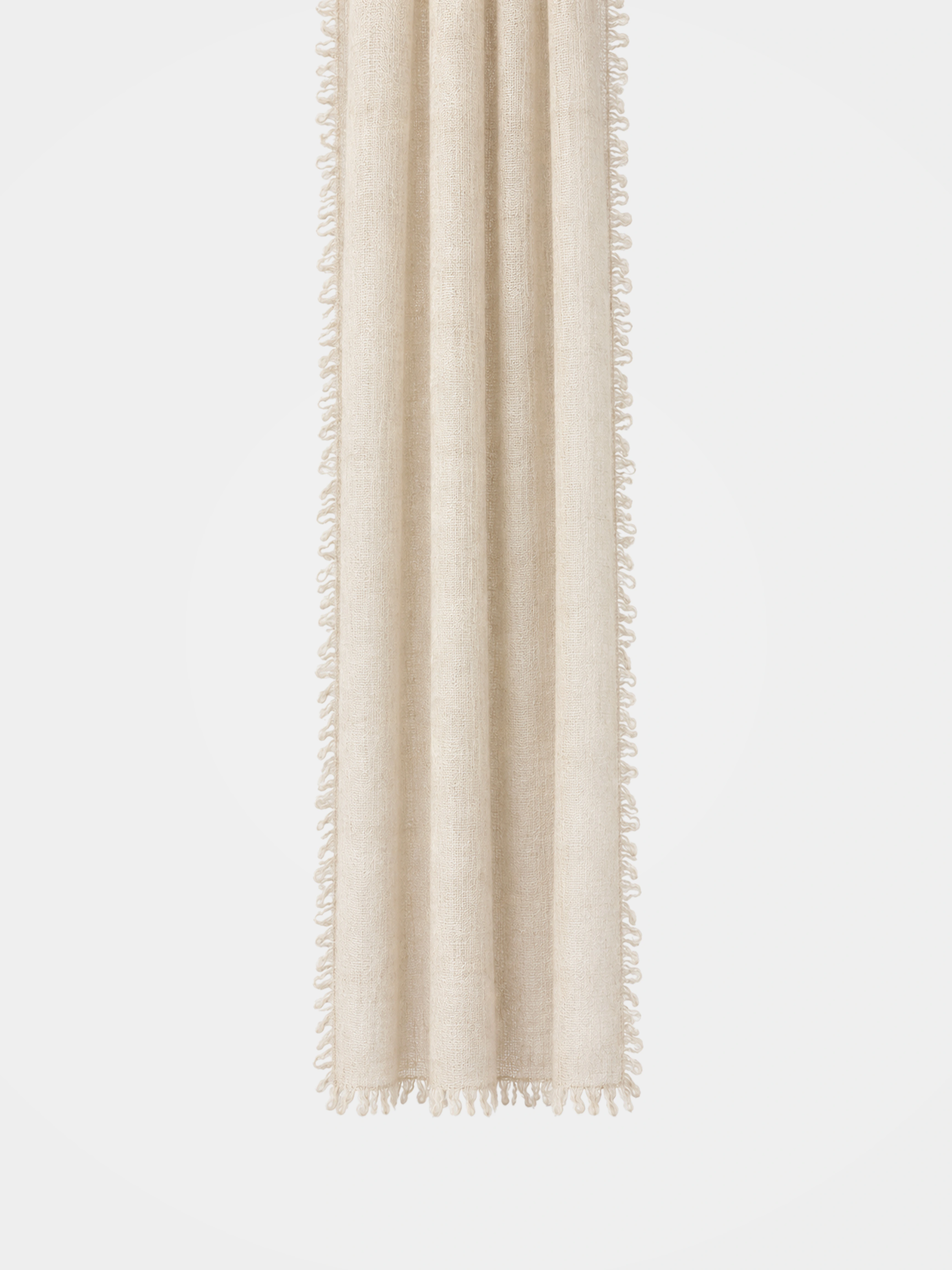100% Cashmere Textured Plain Tassel Long Scarf