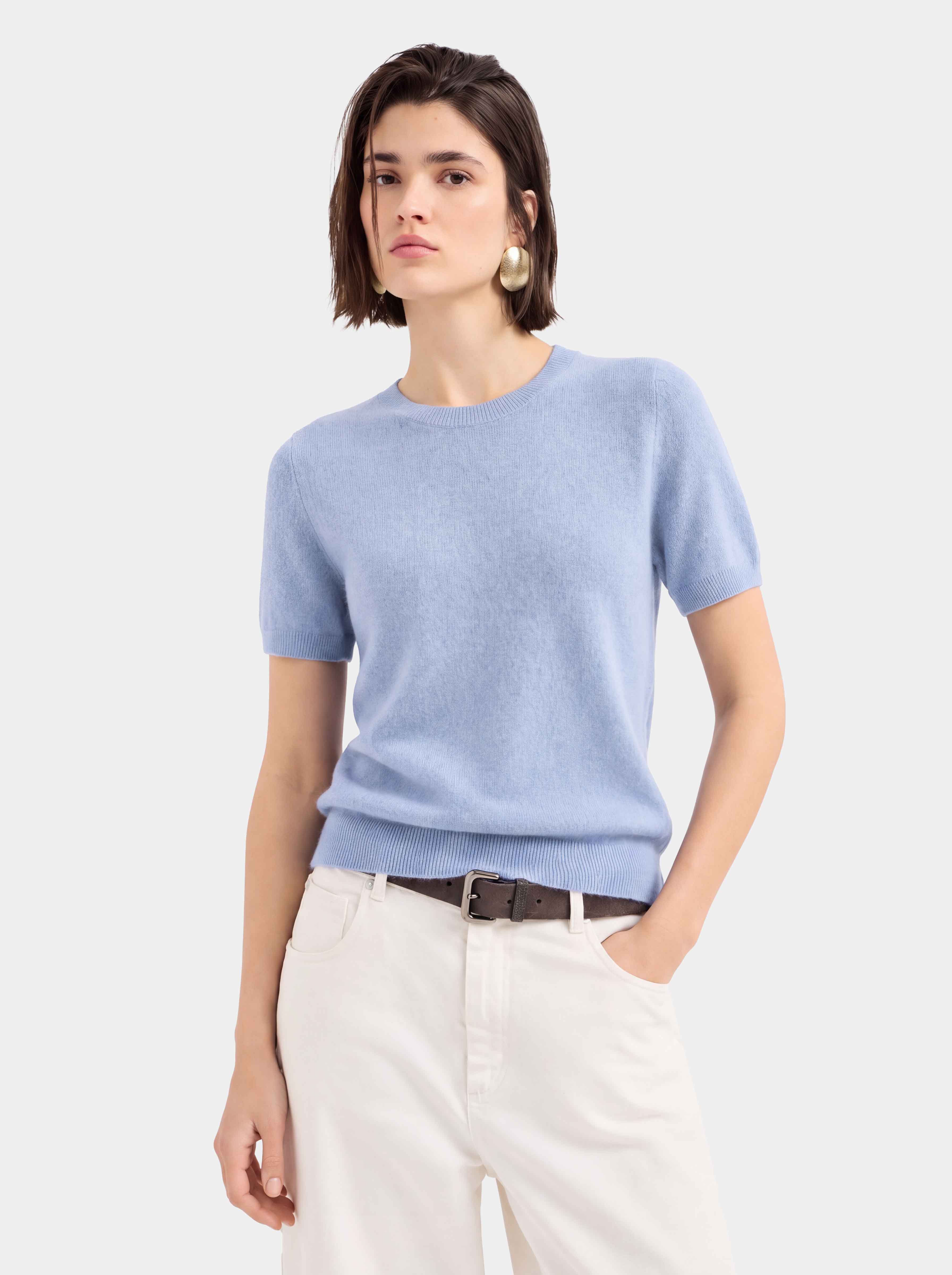 Superfine Grade-A 100% Cashmere Lightweight Breathable Knit Top