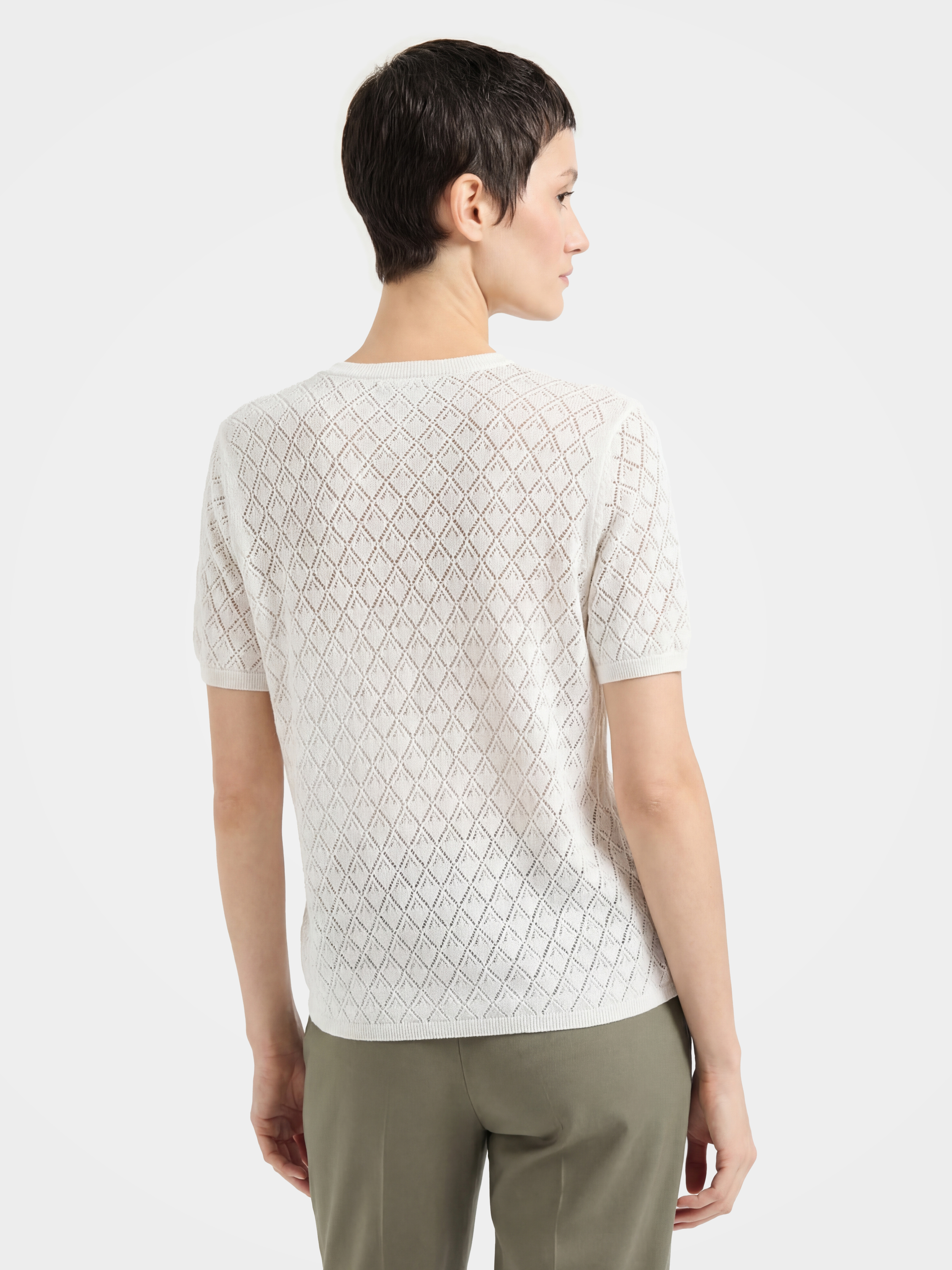 Cooling Tencel Silk Blend Open Knit Summer Top