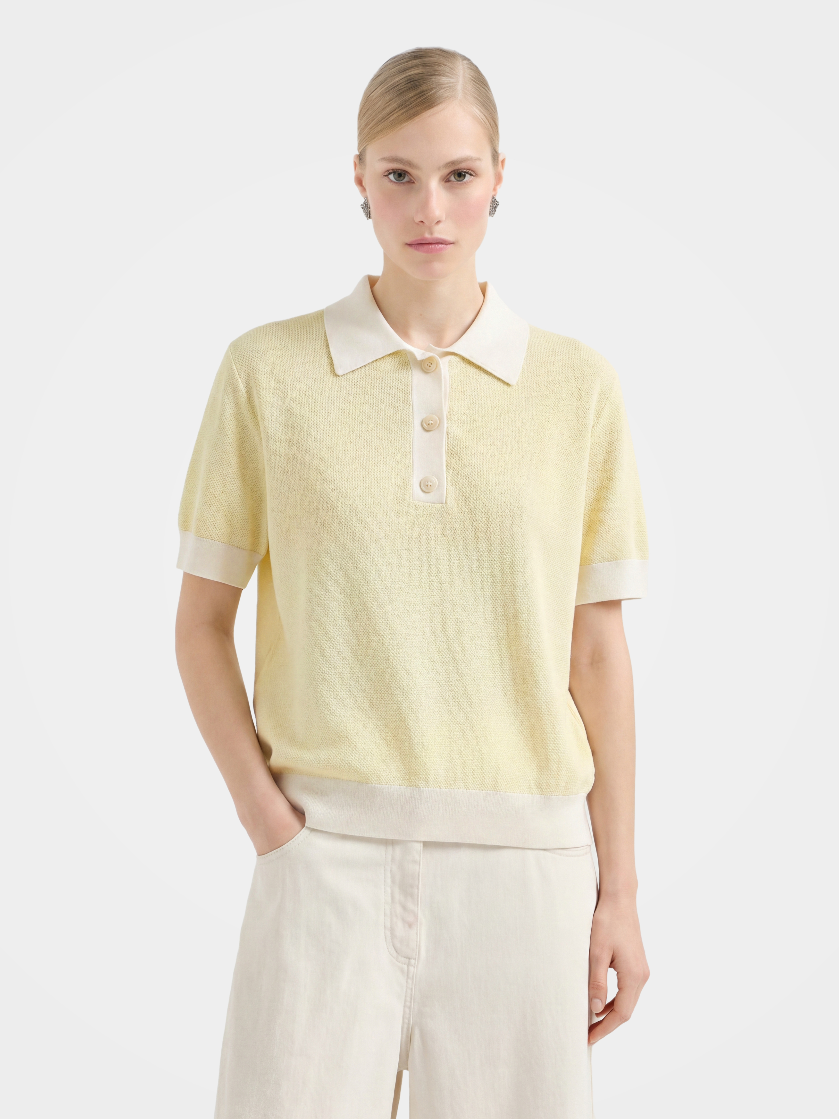 Lightweight Cotton Triacetate Short Sleeve Pullover