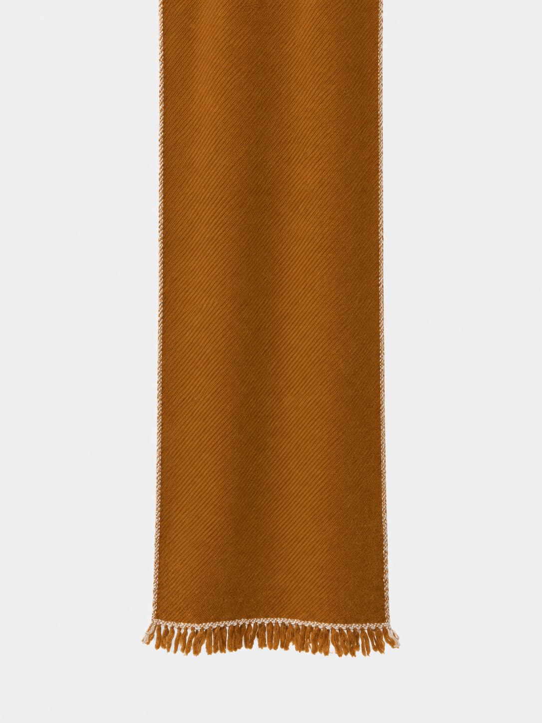 100% Cashmere Herringbone Fringe Long Scarf