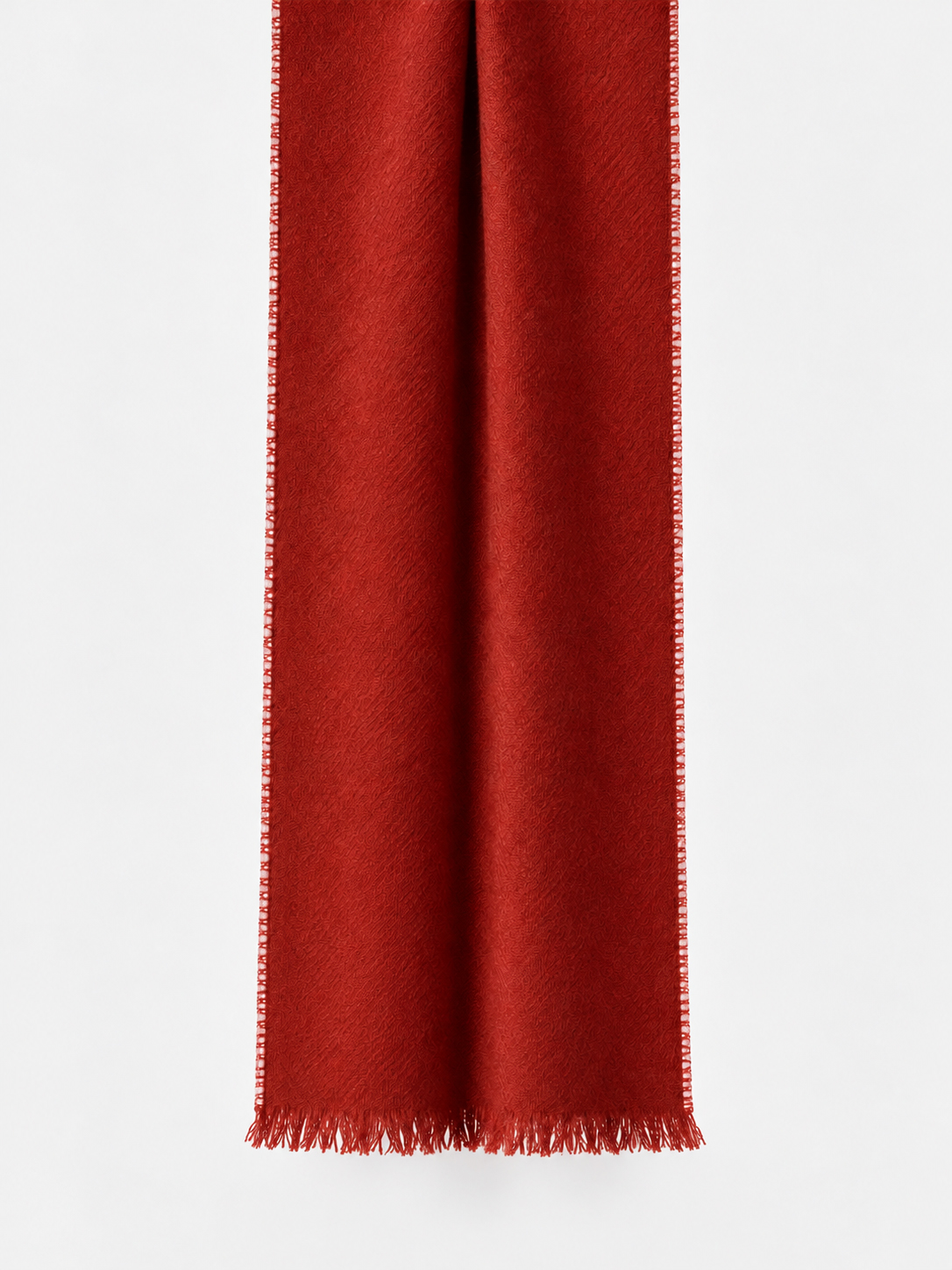 100% Cashmere Lightweight Solid Color Fringe Long Scarf