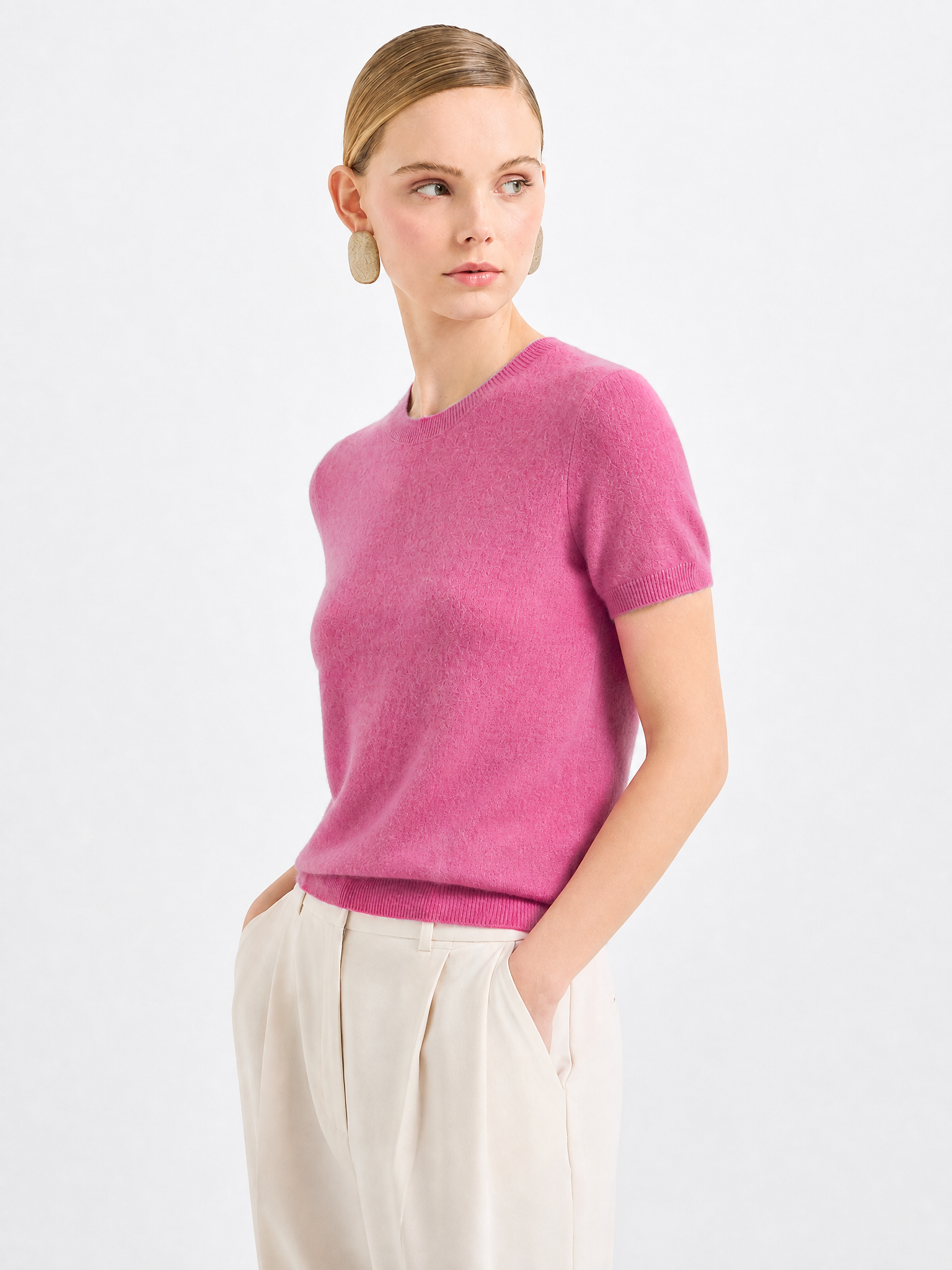 Superfine Grade-A 100% Cashmere Lightweight Breathable Knit Top