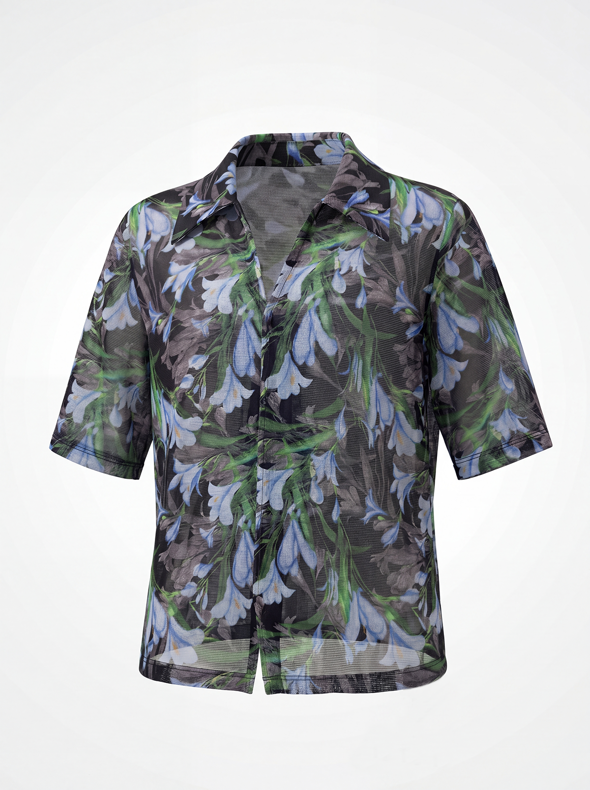 Lightweight Stretchy Printed 100% Mulberry Silk V Neck Blouse