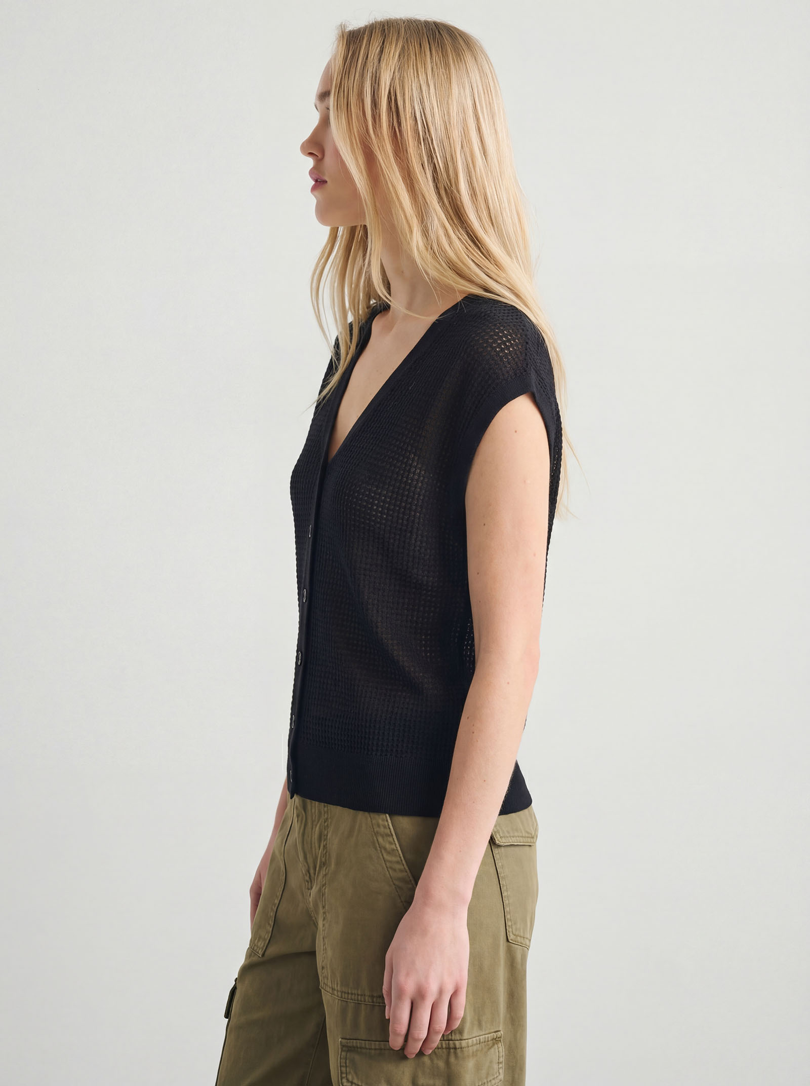 Silk Sleeveless Knit Tank Cardigans