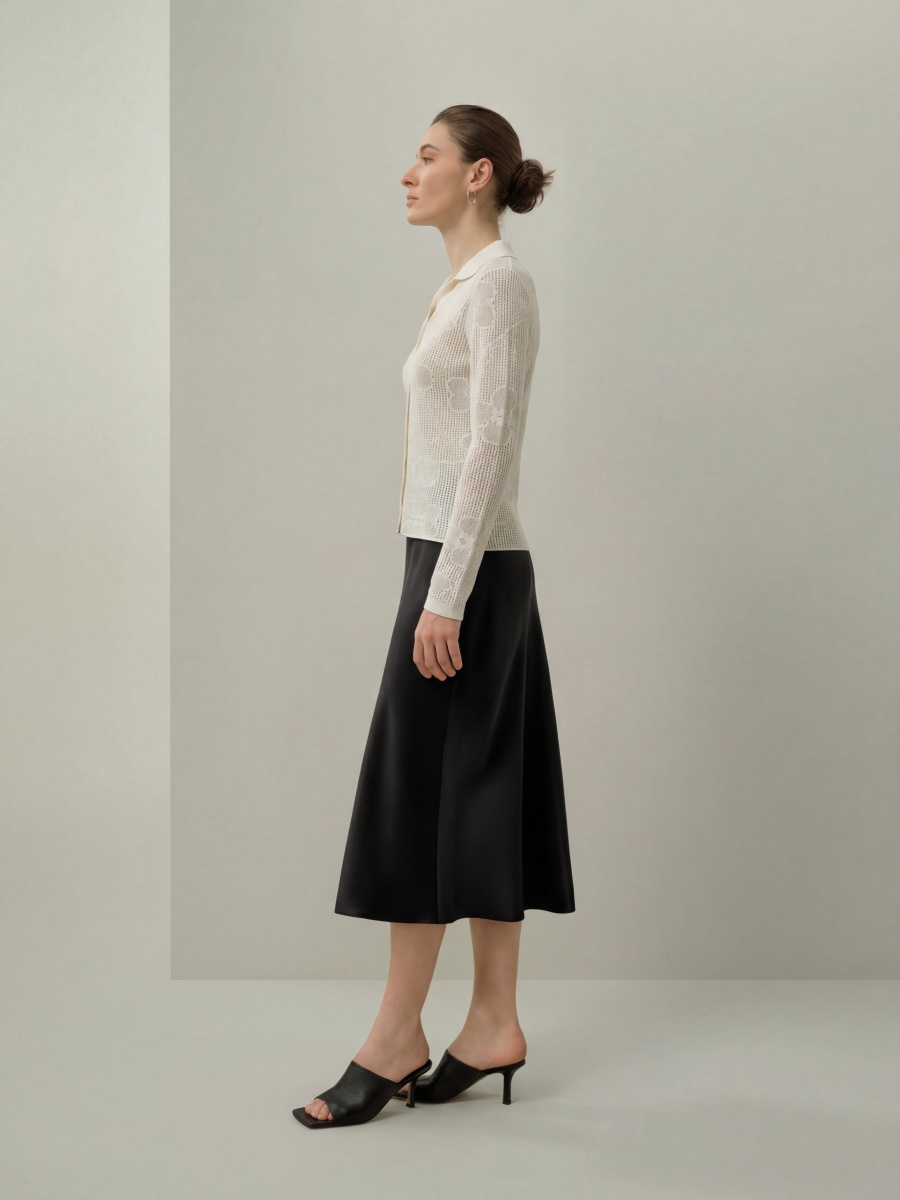 Cashmere Long Sleeve Jacquard Knit Cardigans