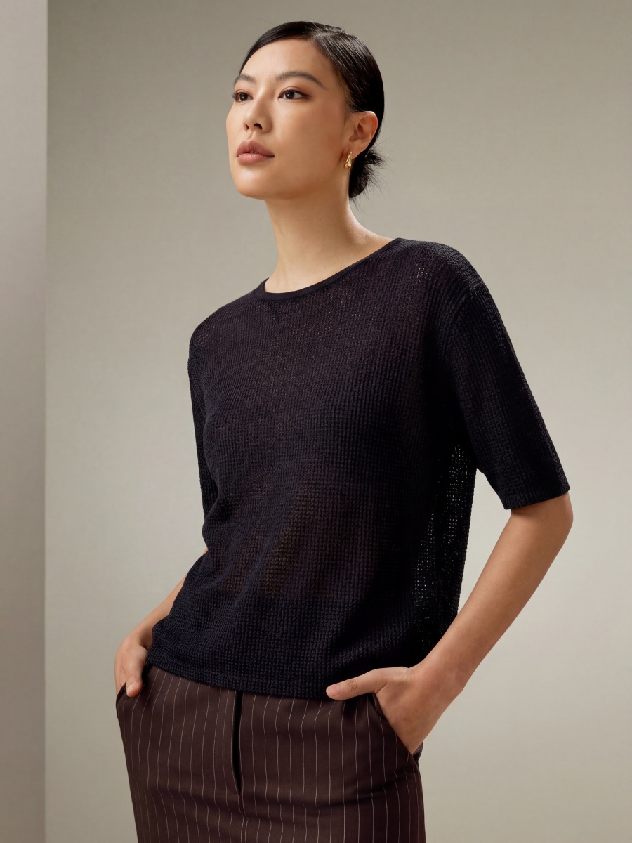 Slik Short Sleeve Knit Top