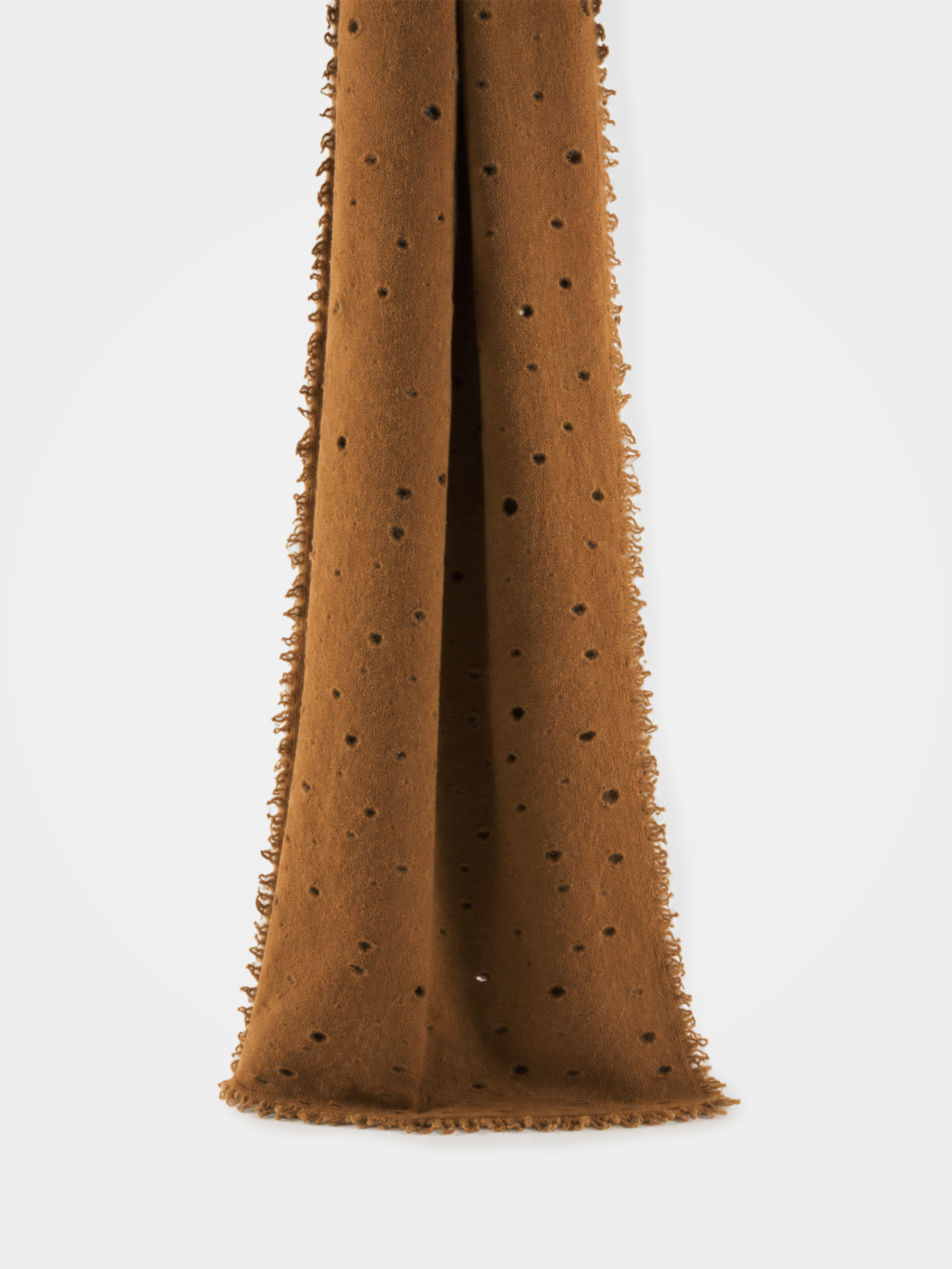 100% Cashmere Perforated Knit Scarf