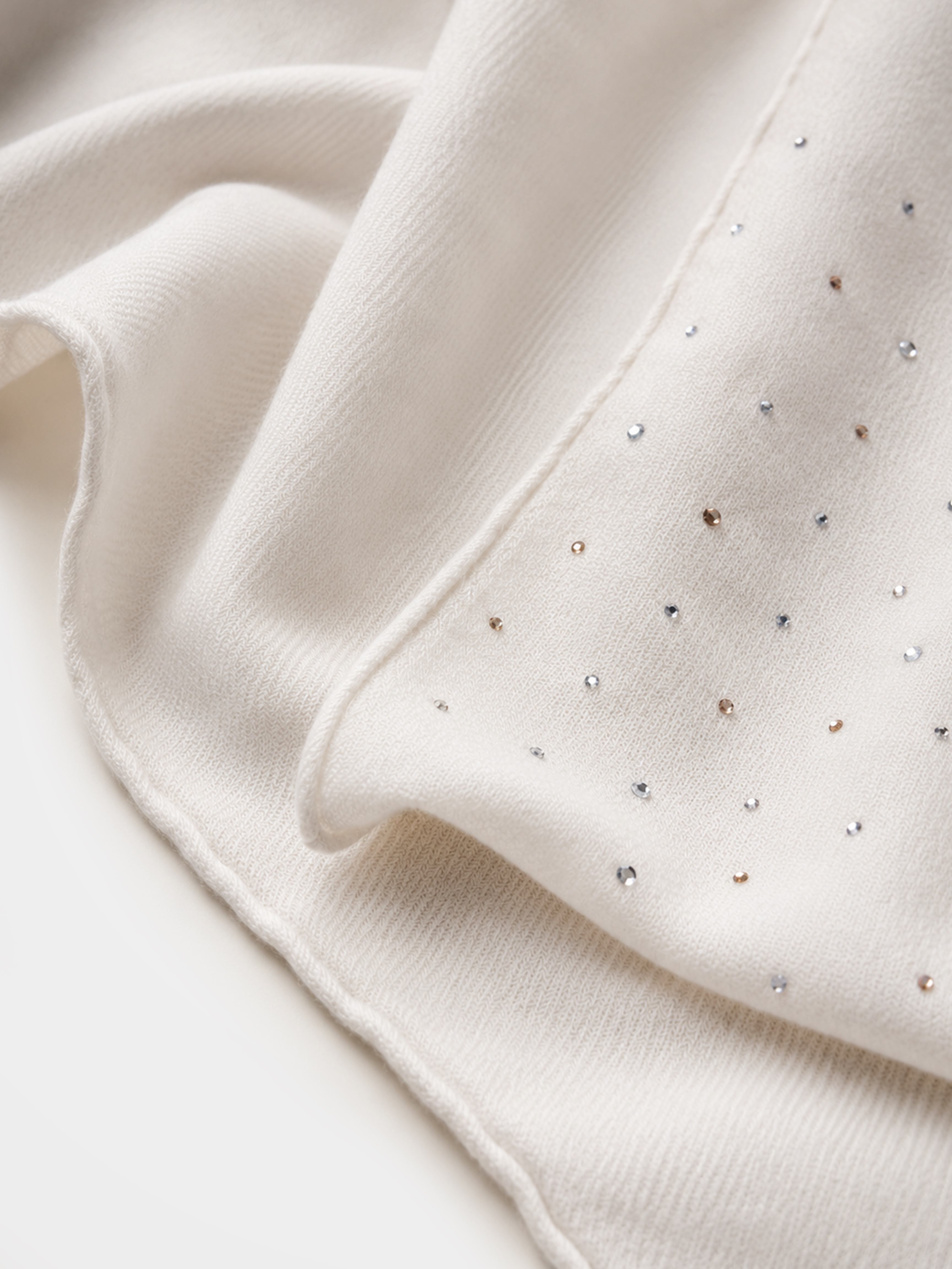 Embellished 100% Cashmere Pearl Scarf