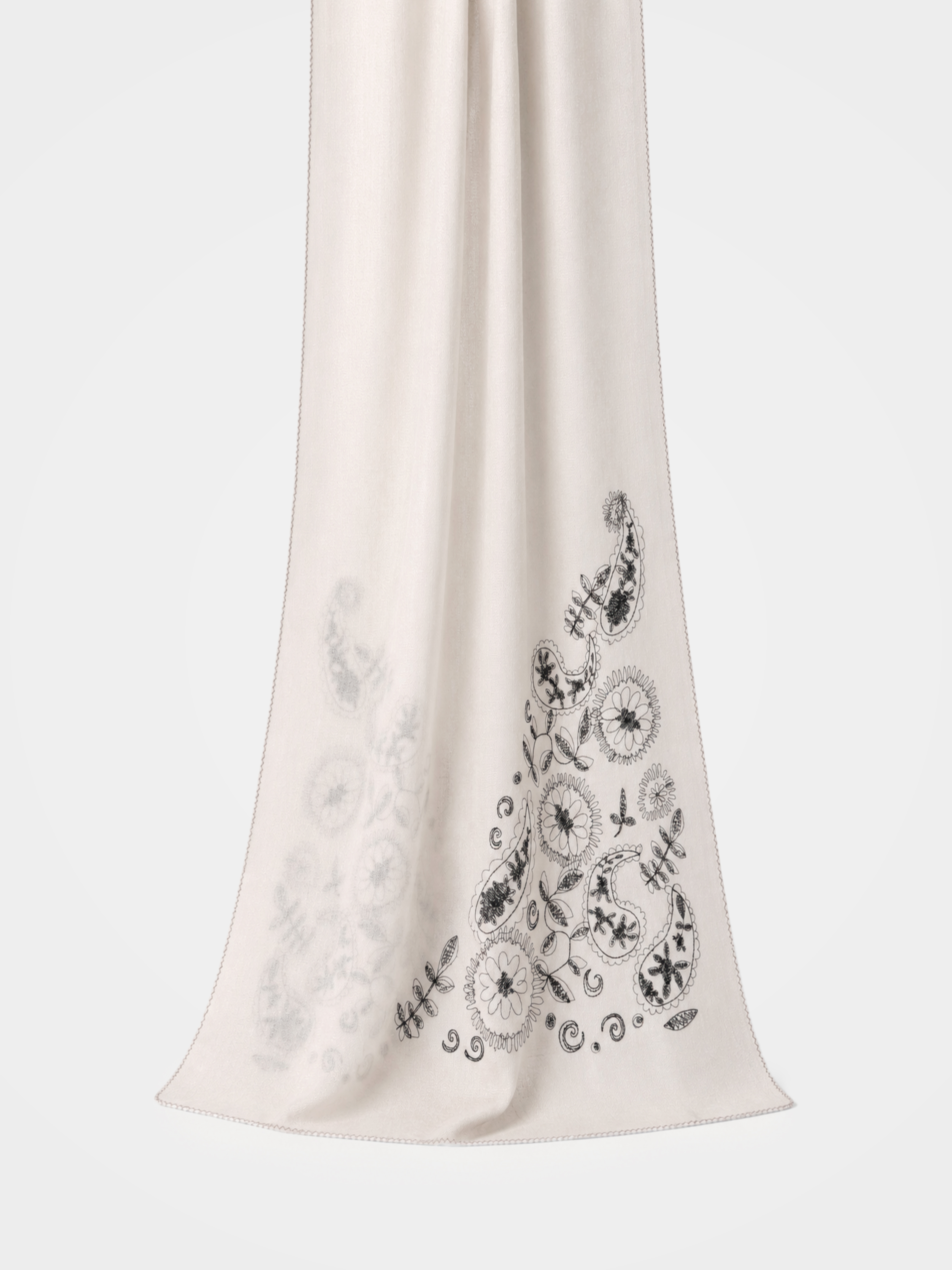 Premium 100% Cashmere Floral Print Scarf