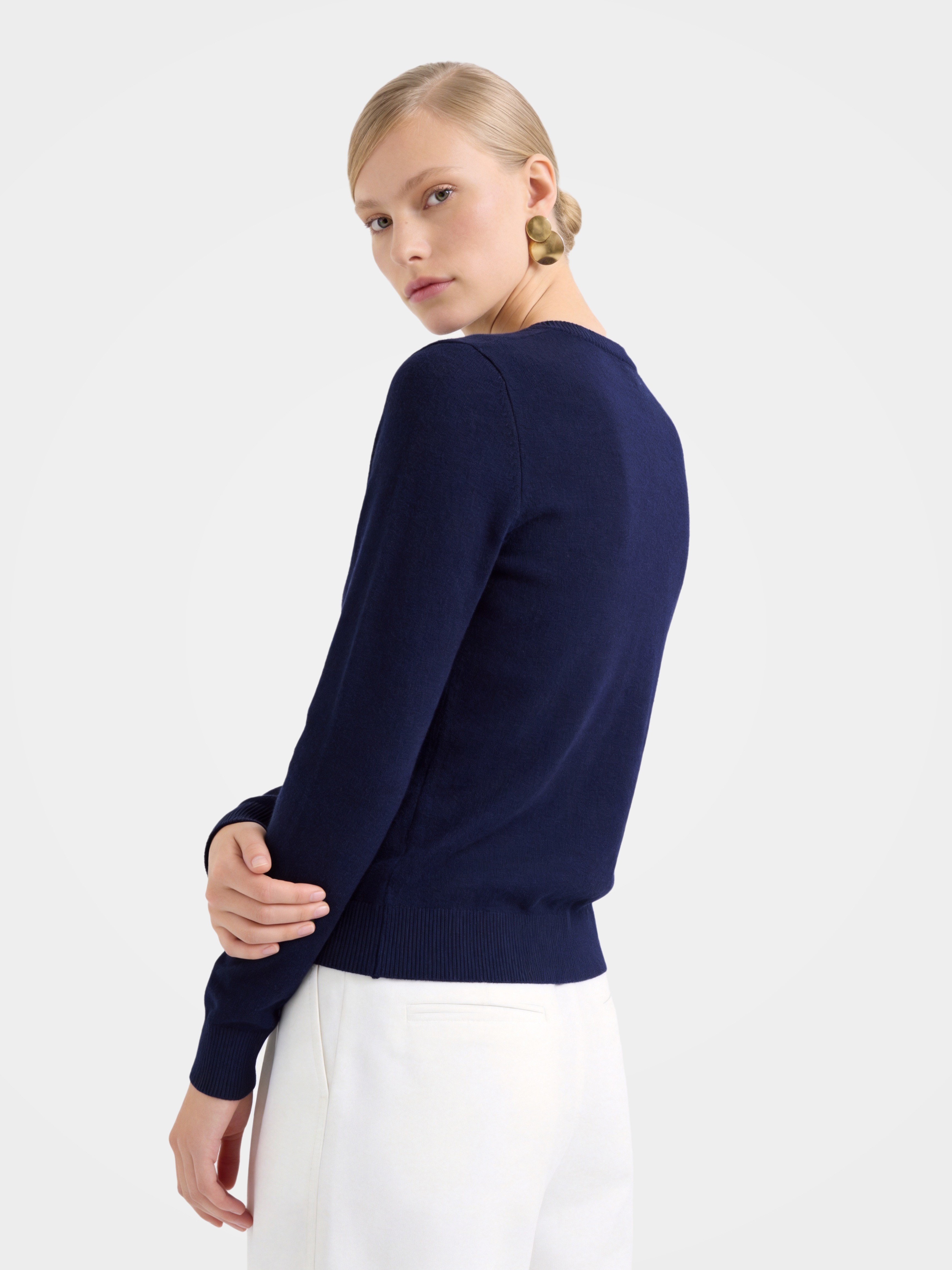 100% Cashmere Crew Neck Cardigan